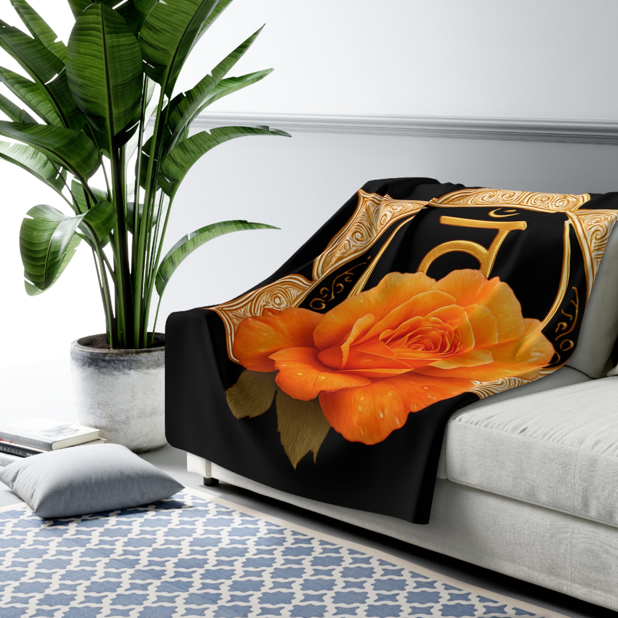 Sacral Chakra Lotus Sherpa Blanket - Meditation Decor & Spiritual Gift