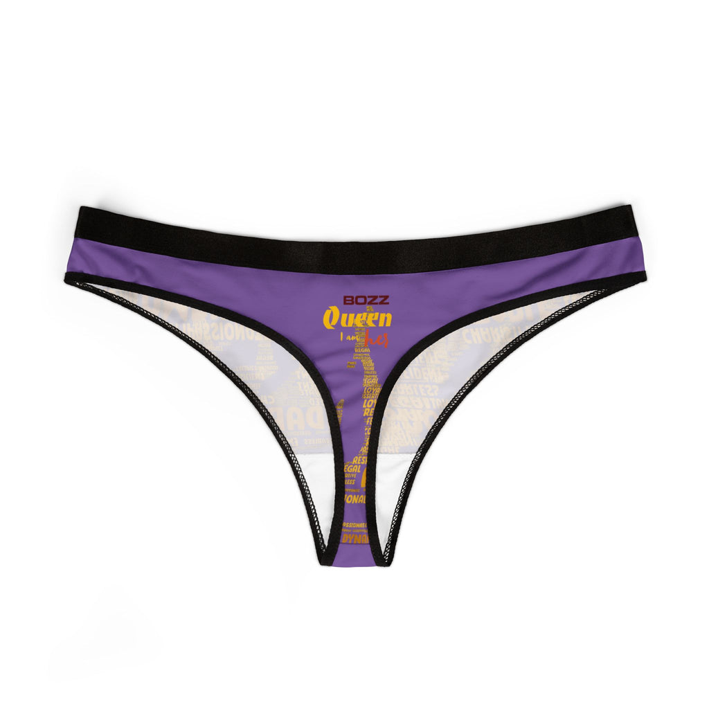 Women's Purple Yellow Thongs - Bold Statement Motivational Lingerie