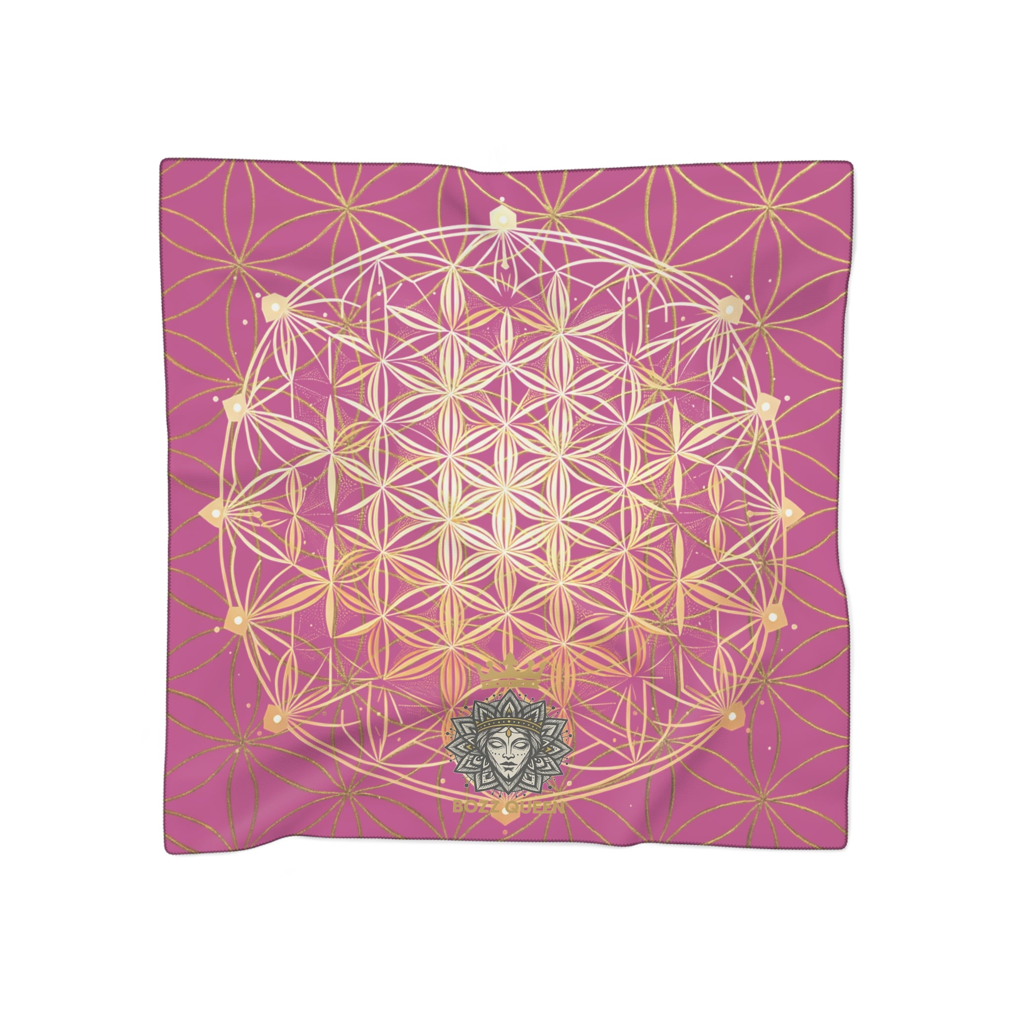 Flower of Life Pink Scarf - Sacred Geometry Spiritual Accessory