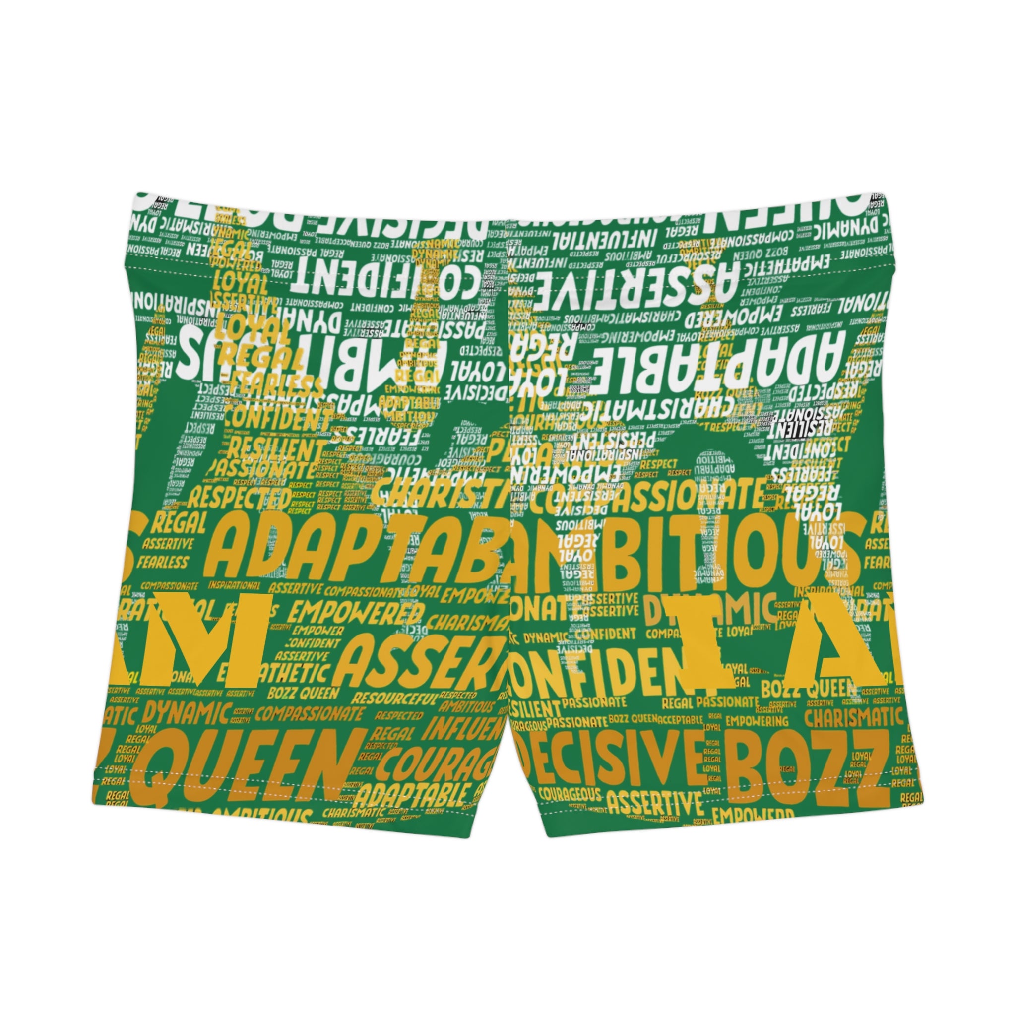 Green I AM Series Women's Empowerment Shorts - Motivational Activewear