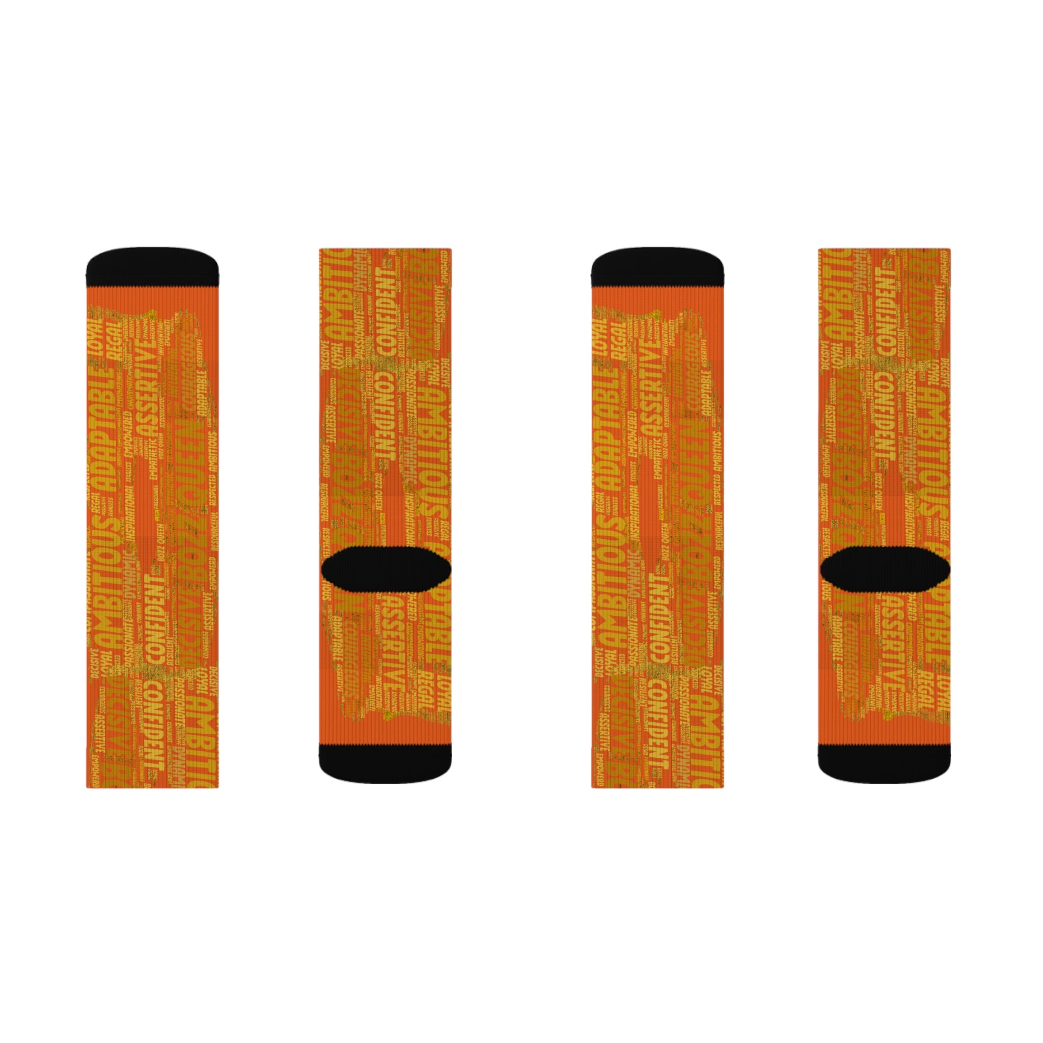 BOZZ QUEEN Orange Bold Statement Socks - Empowering Motivational Wear