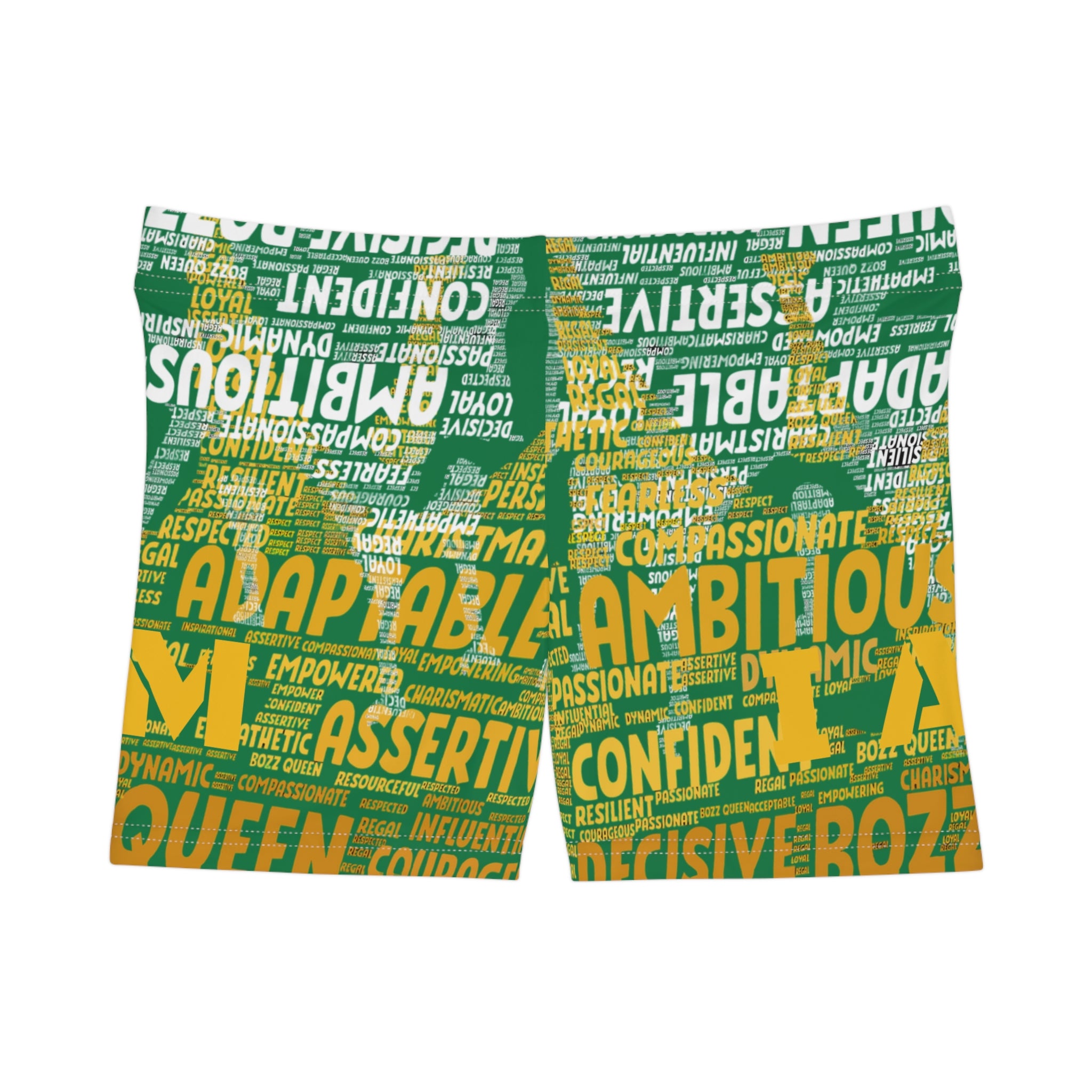 Green I AM Series Women's Empowerment Shorts - Motivational Activewear