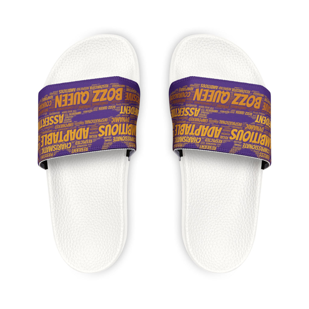 Bozz Queen Purple & Gold Women's Sandals - Removable Strap Beach Slides