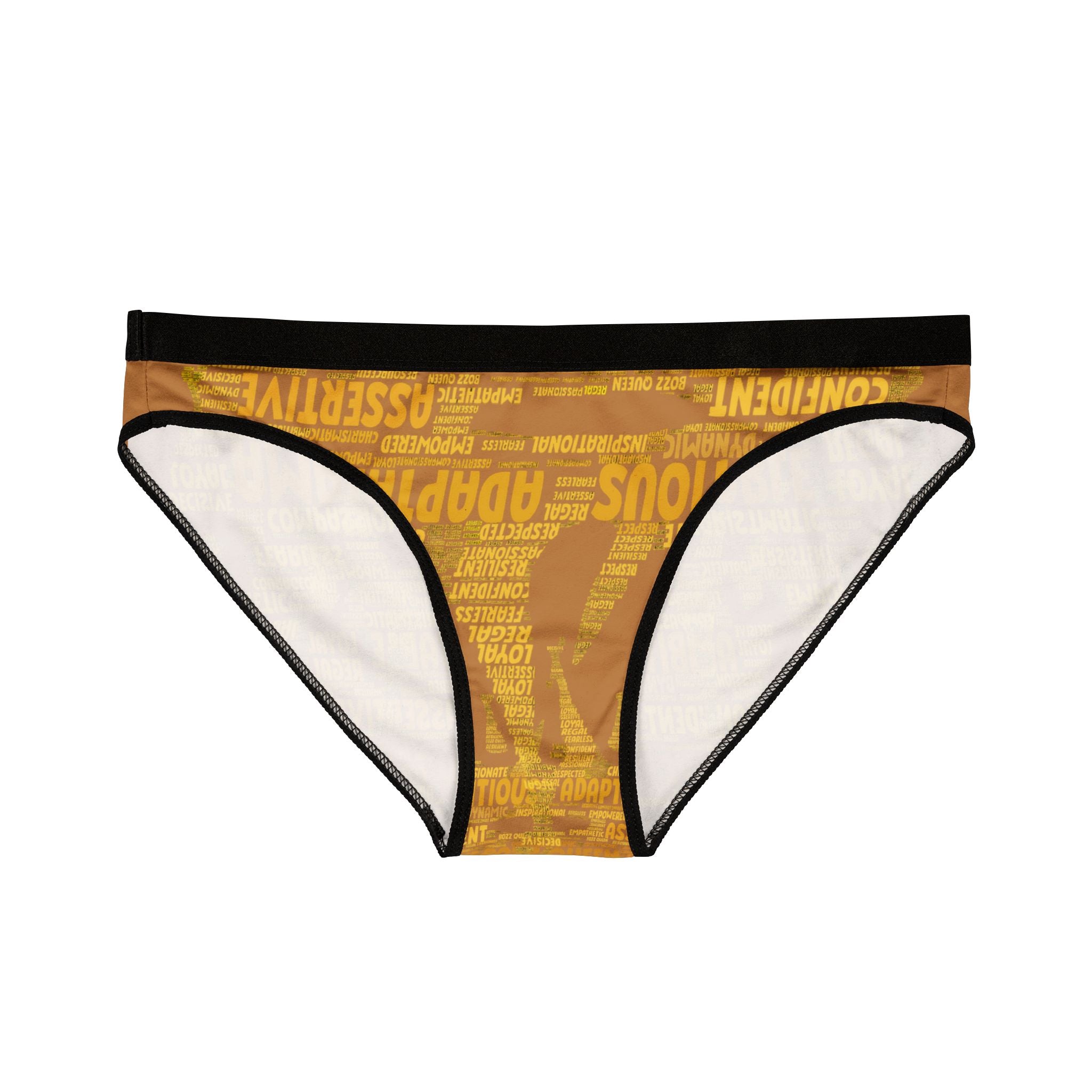 Women's Light Brown Yellow Motivational Underwear - Bold Statement Lingerie