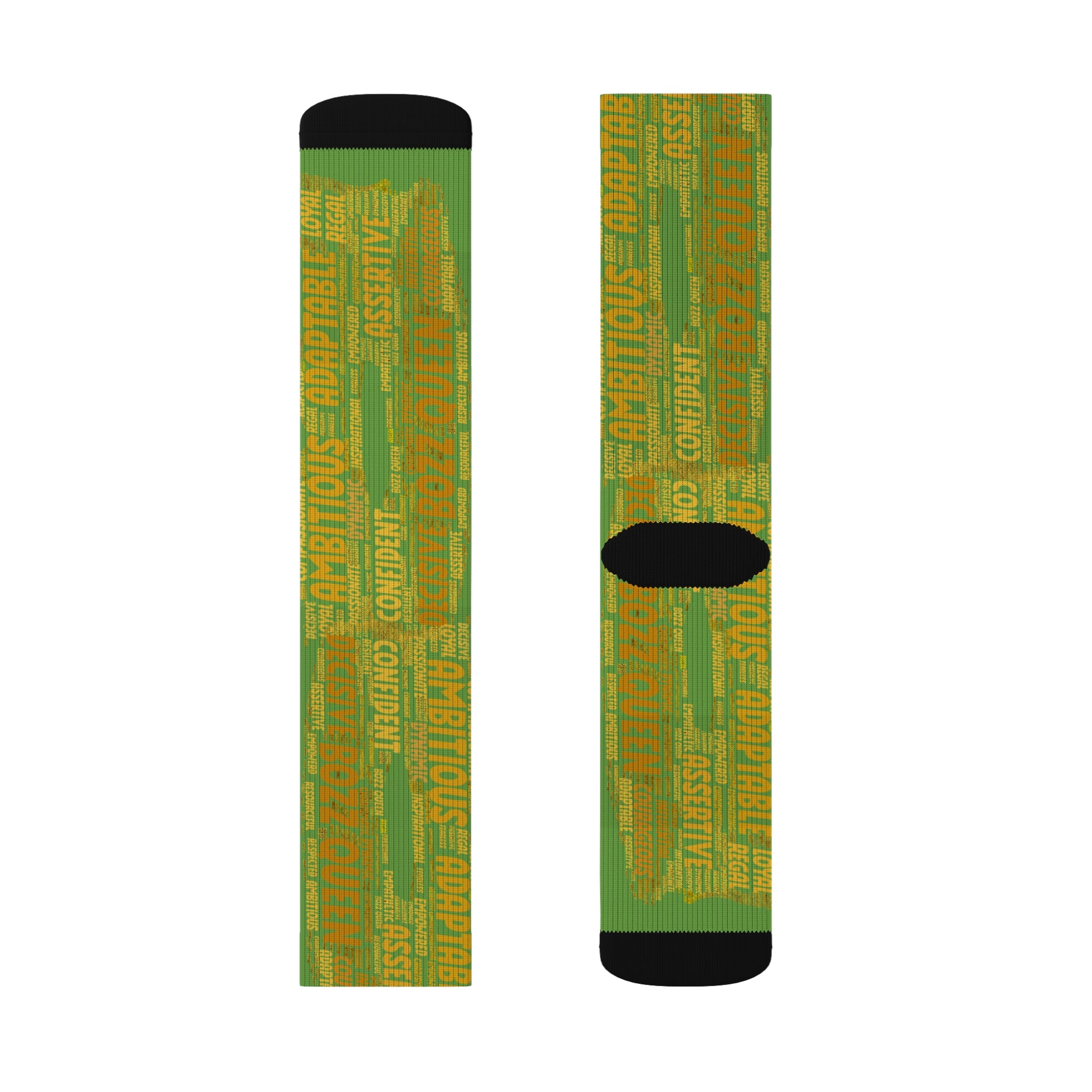 BOZZ QUEEN Green Bold Statement Socks - Empowering Motivational Wear