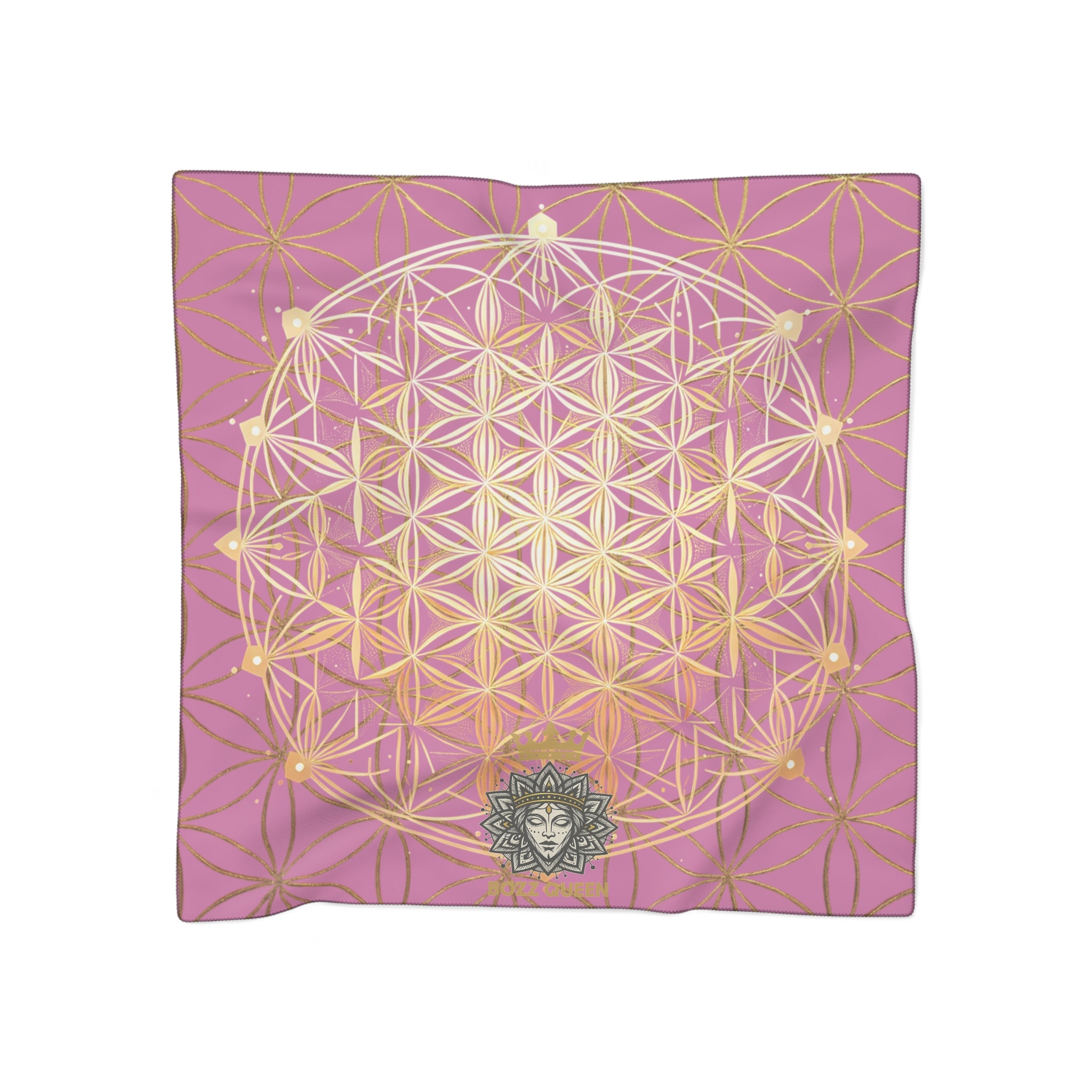 Flower of Life Pink Scarf - Sacred Geometry Spiritual Accessory