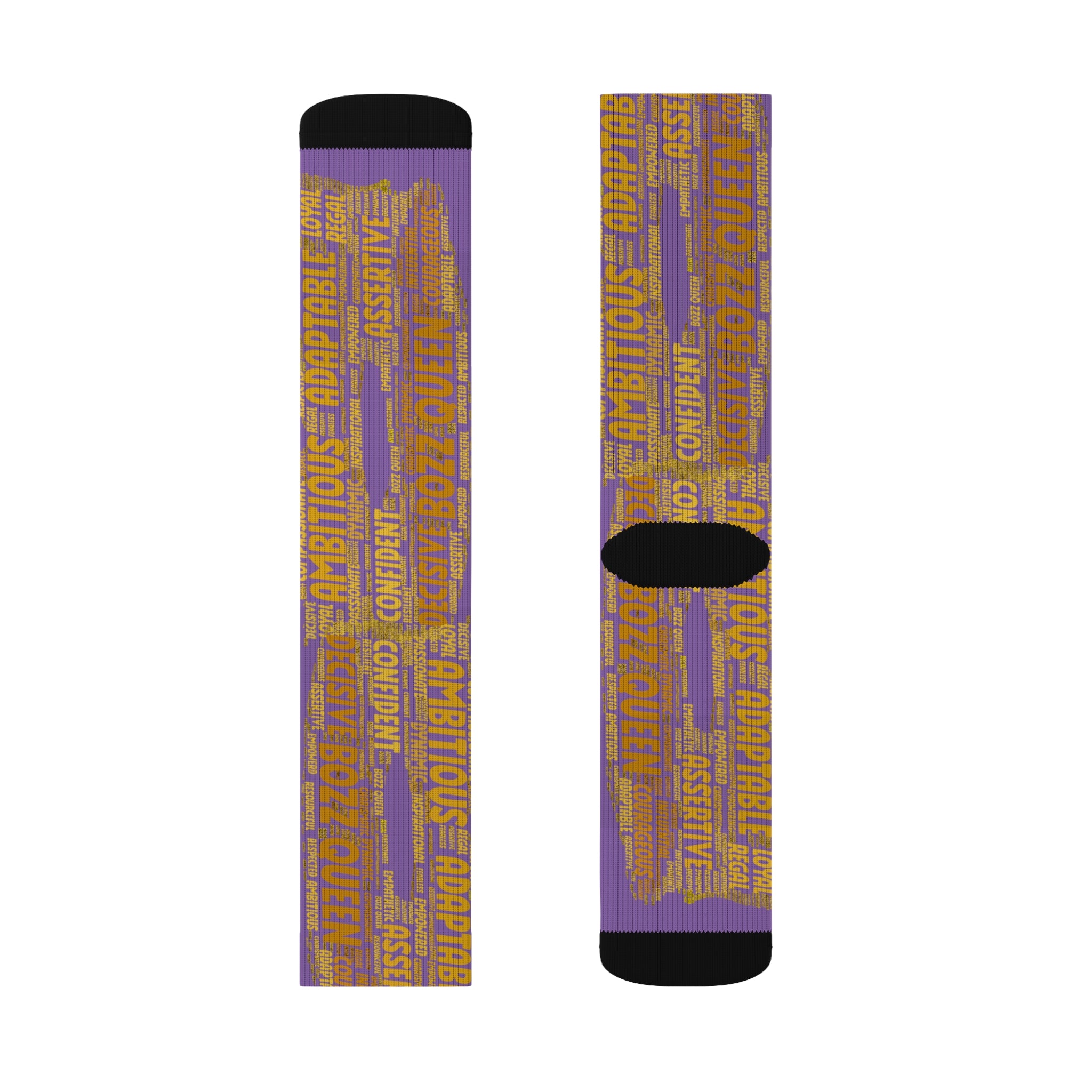 BOZZ QUEEN Light Purple Bold Statement Socks - Empowering Motivational Wear