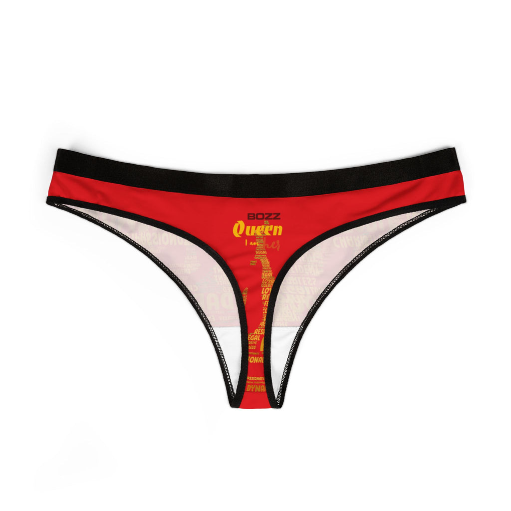 Women's Red Yellow Thongs - Bold Statement Motivational Lingerie