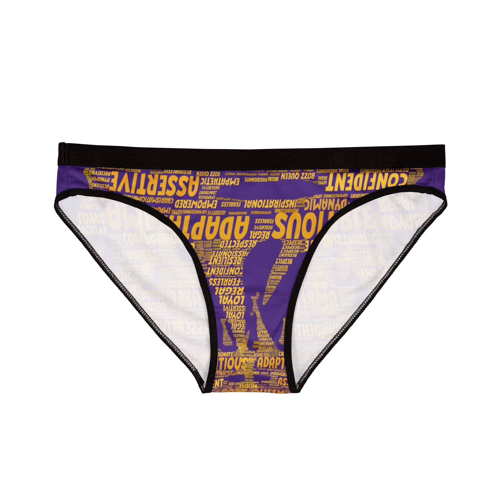 Women's Purple Yellow Motivational Underwear - Bold Statement Lingerie