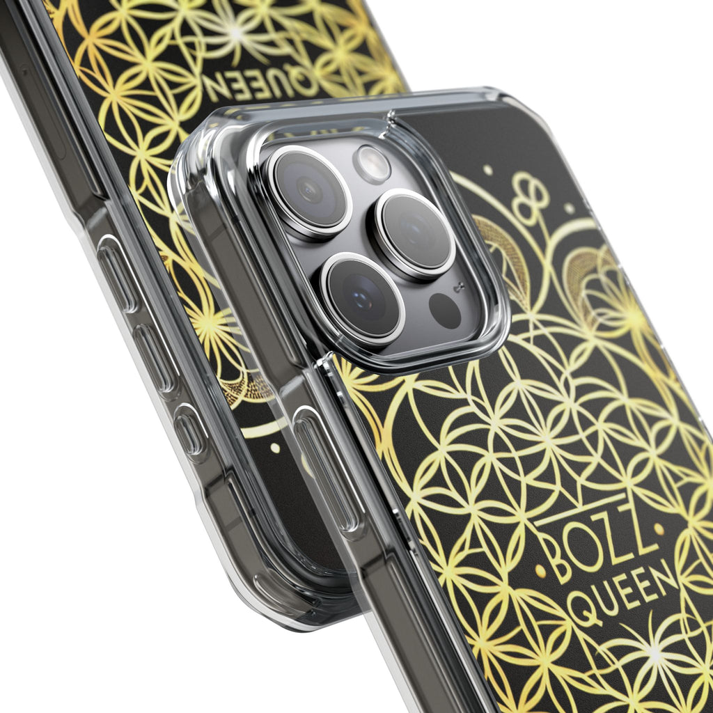 Magnetic Phone Case with Mandala Design, Boz Queen Protective Cover, Gift for Her, Bohemian Aesthetic, Unique Phone Accessory