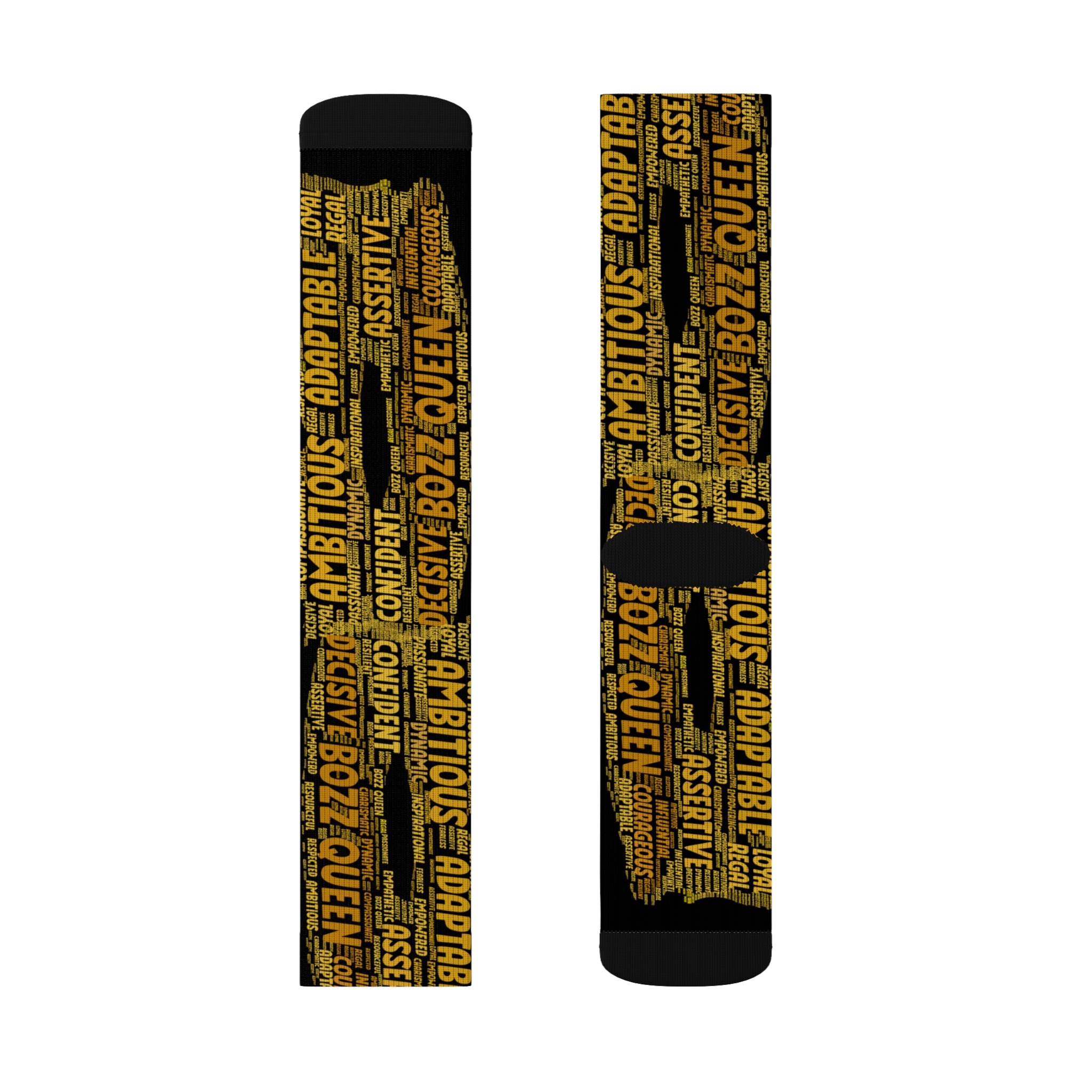 BOZZ QUEEN Black Bold Statement Socks - Empowering Motivational Wear