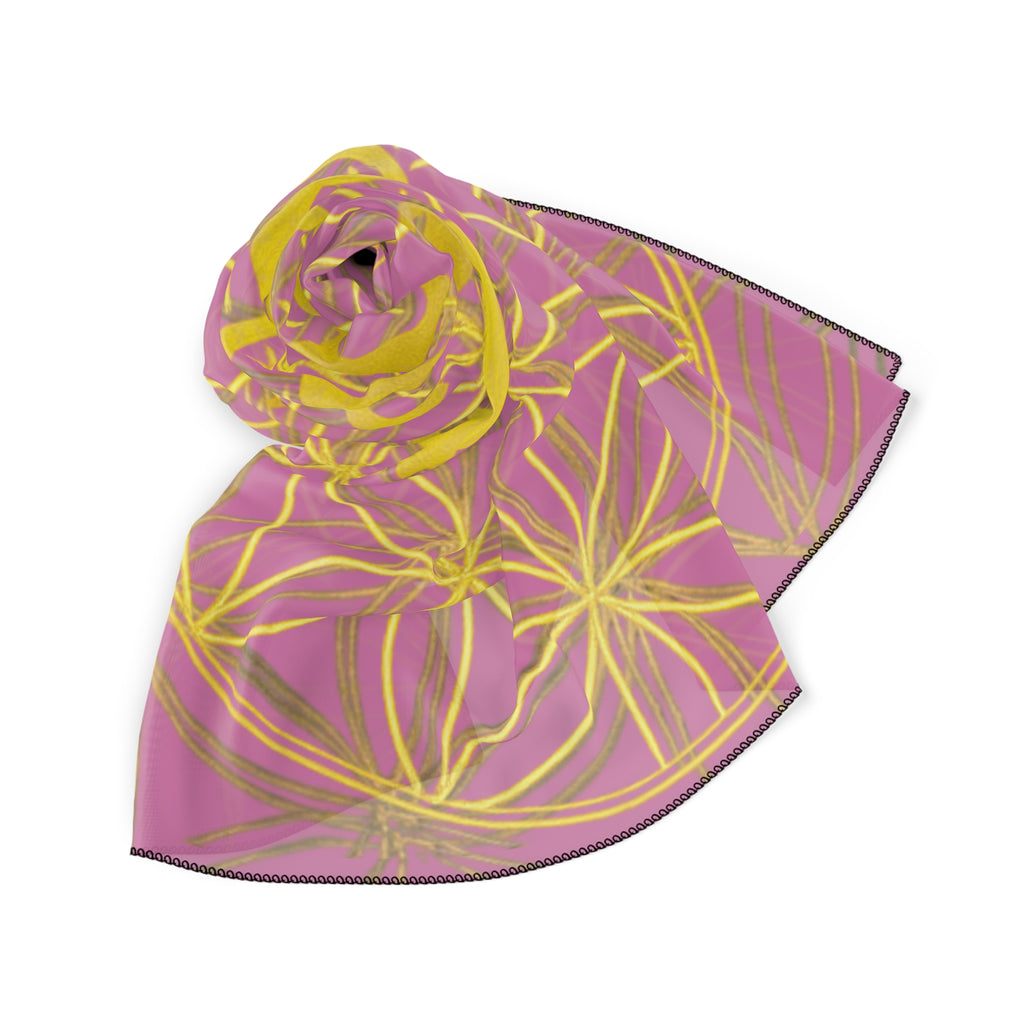 Bozz Queen Light Pink Poly Scarf - Vibrant Flower of Life Design for Stylish Women