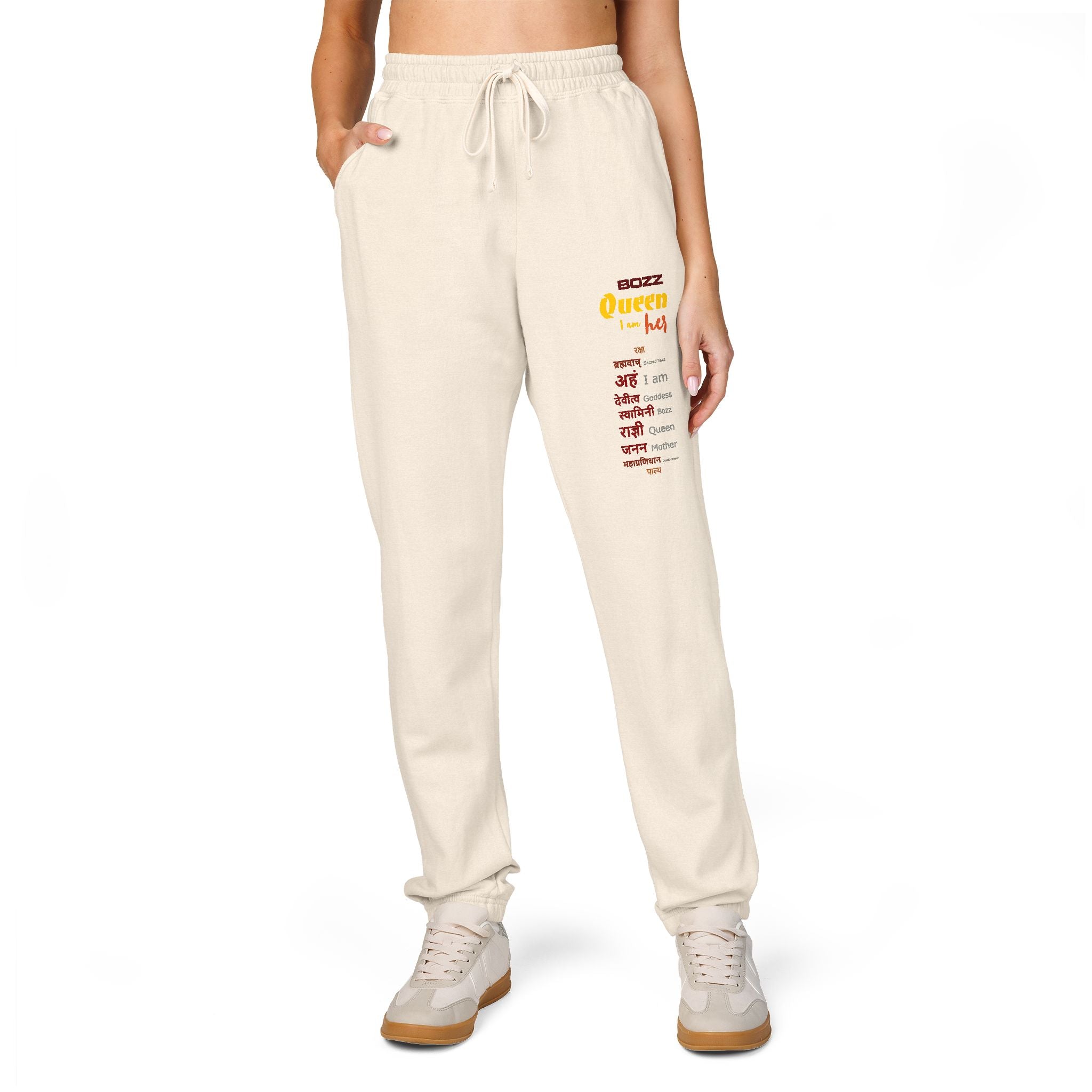 BOZZ QUEEN Unisex Motivational Fleece Sweatpants - Empowering Lounge Joggers