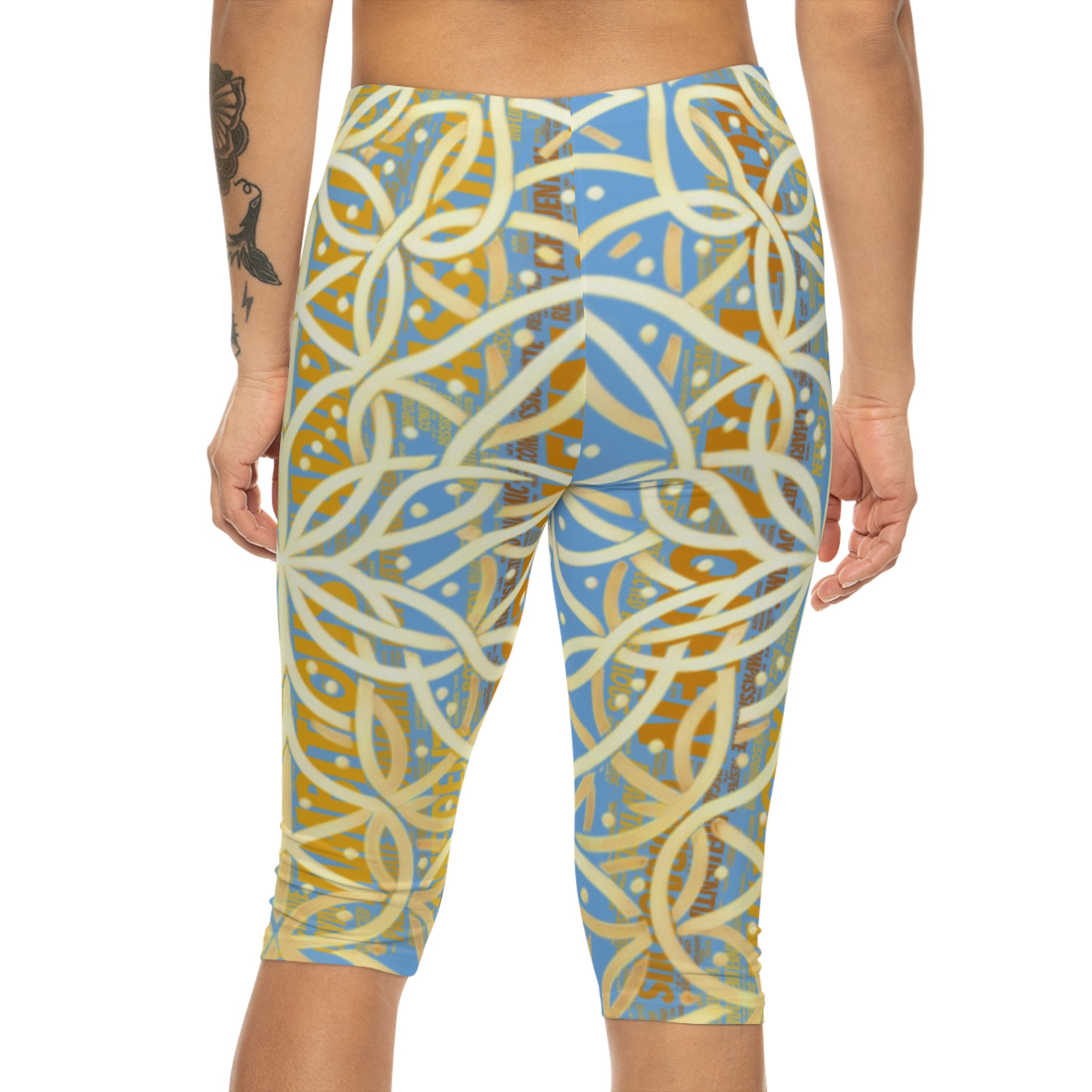 Light Blue Chic Women's Capri Leggings - Stylish Yoga Pants & Activewear