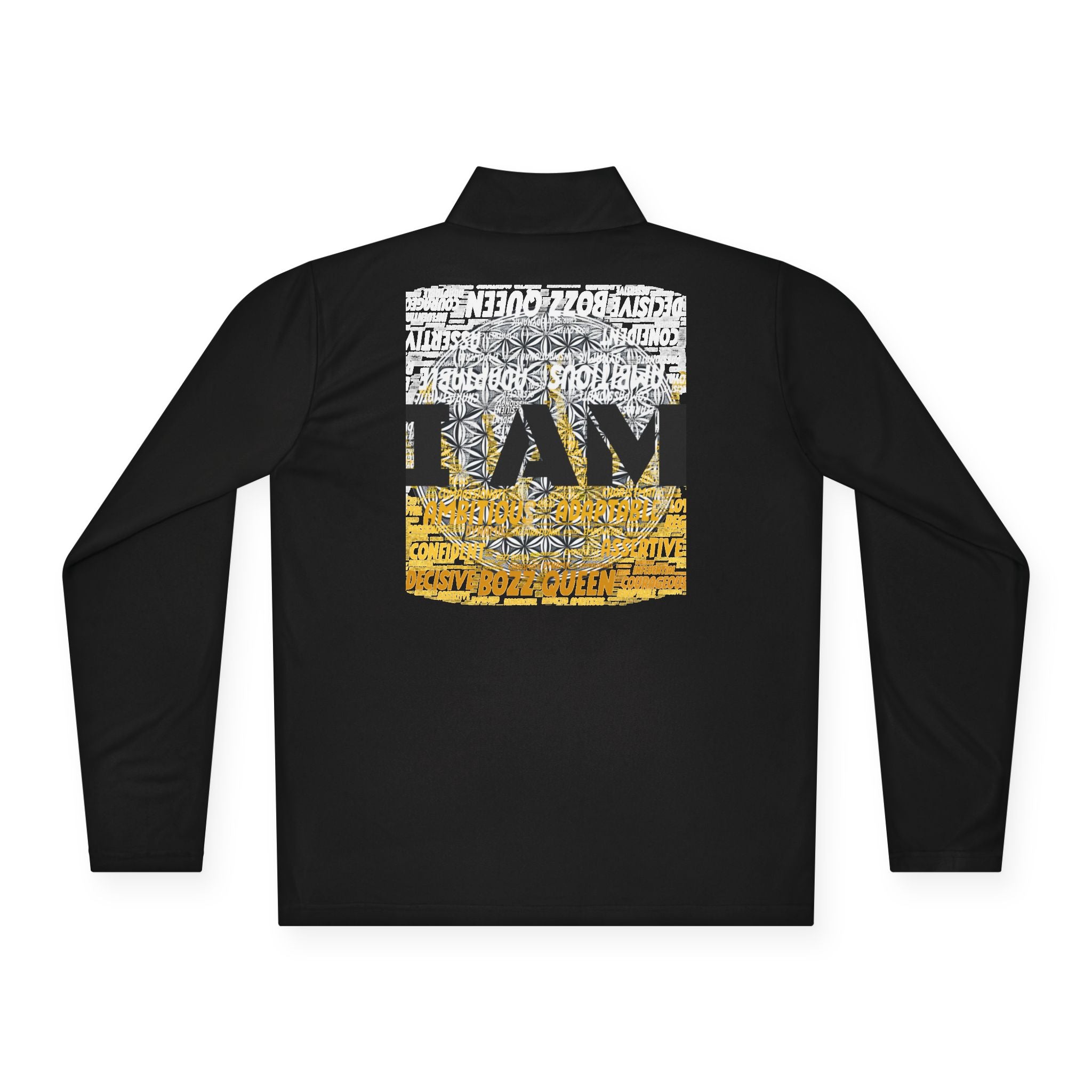 I AM Unisex Quarter-Zip Pullover - Motivational Activewear for Gym & Yoga