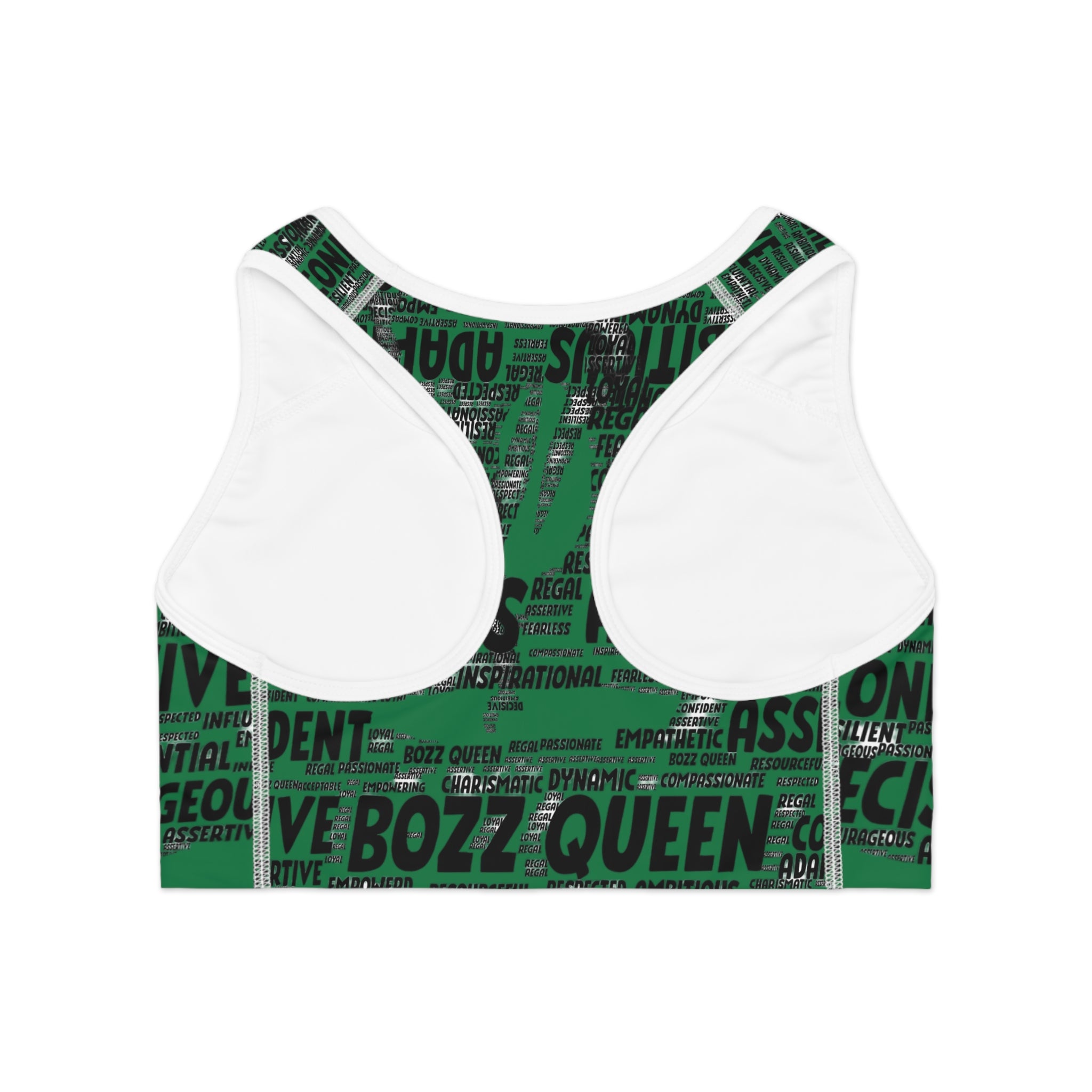 Empowering Sports Bra - Bozz Queen Origin Collection | Dark Green & Black