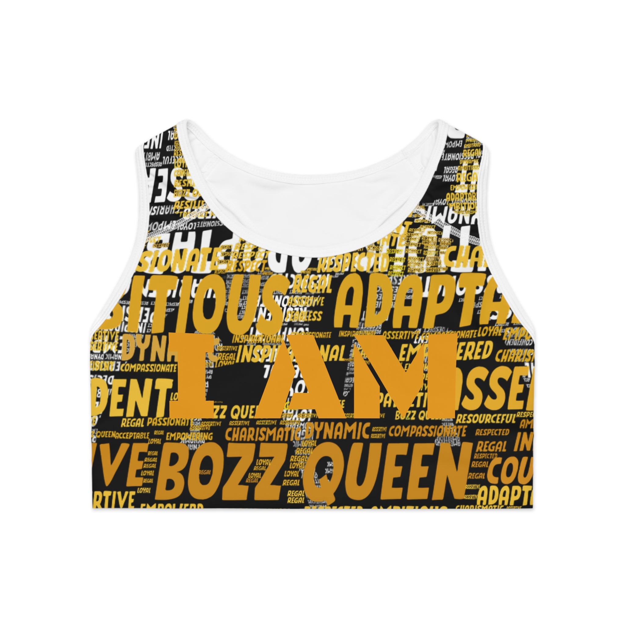 BOZZ QUEEN I AM Series Sports Bra - All Over Print
