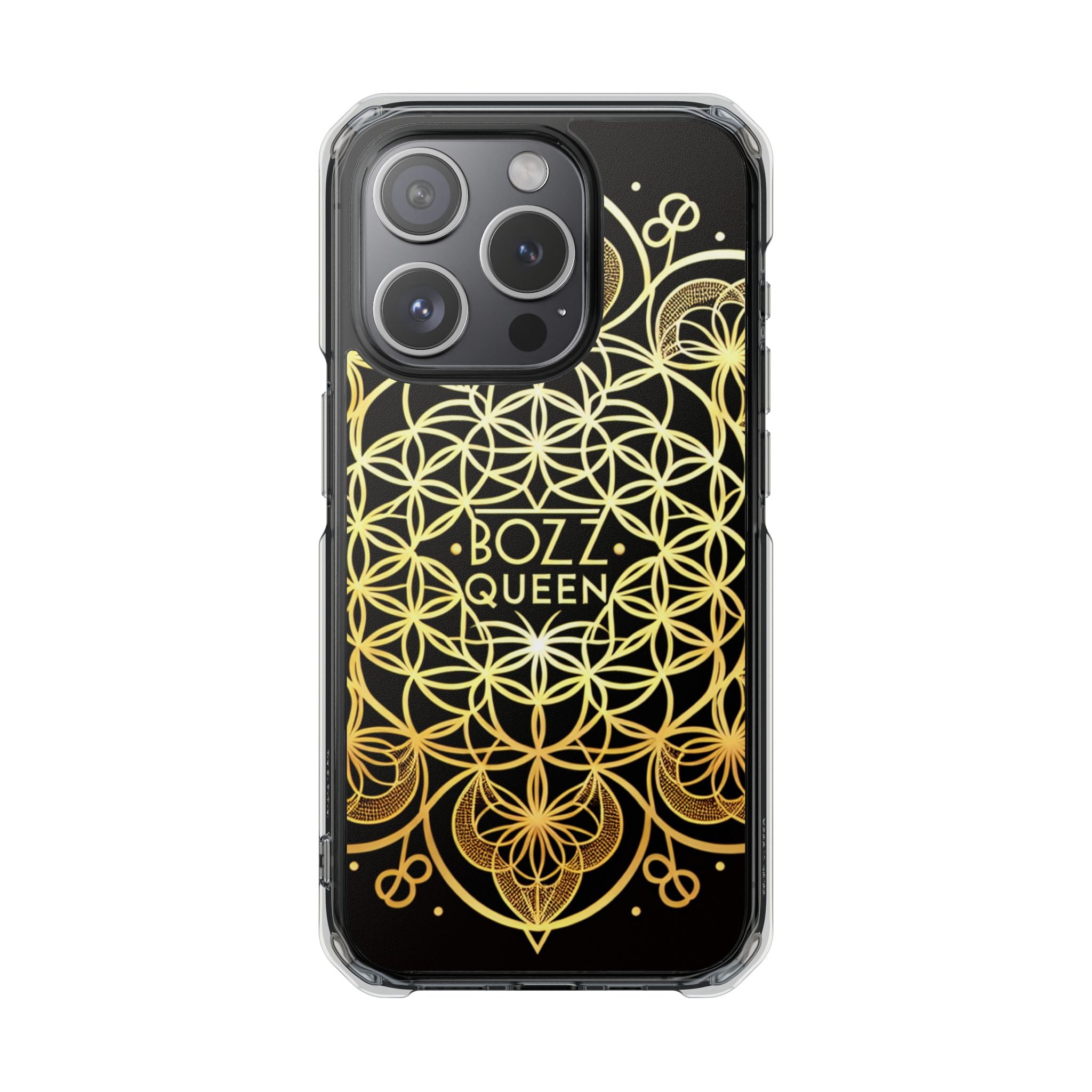 Magnetic Phone Case with Mandala Design, Boz Queen Protective Cover, Gift for Her, Bohemian Aesthetic, Unique Phone Accessory