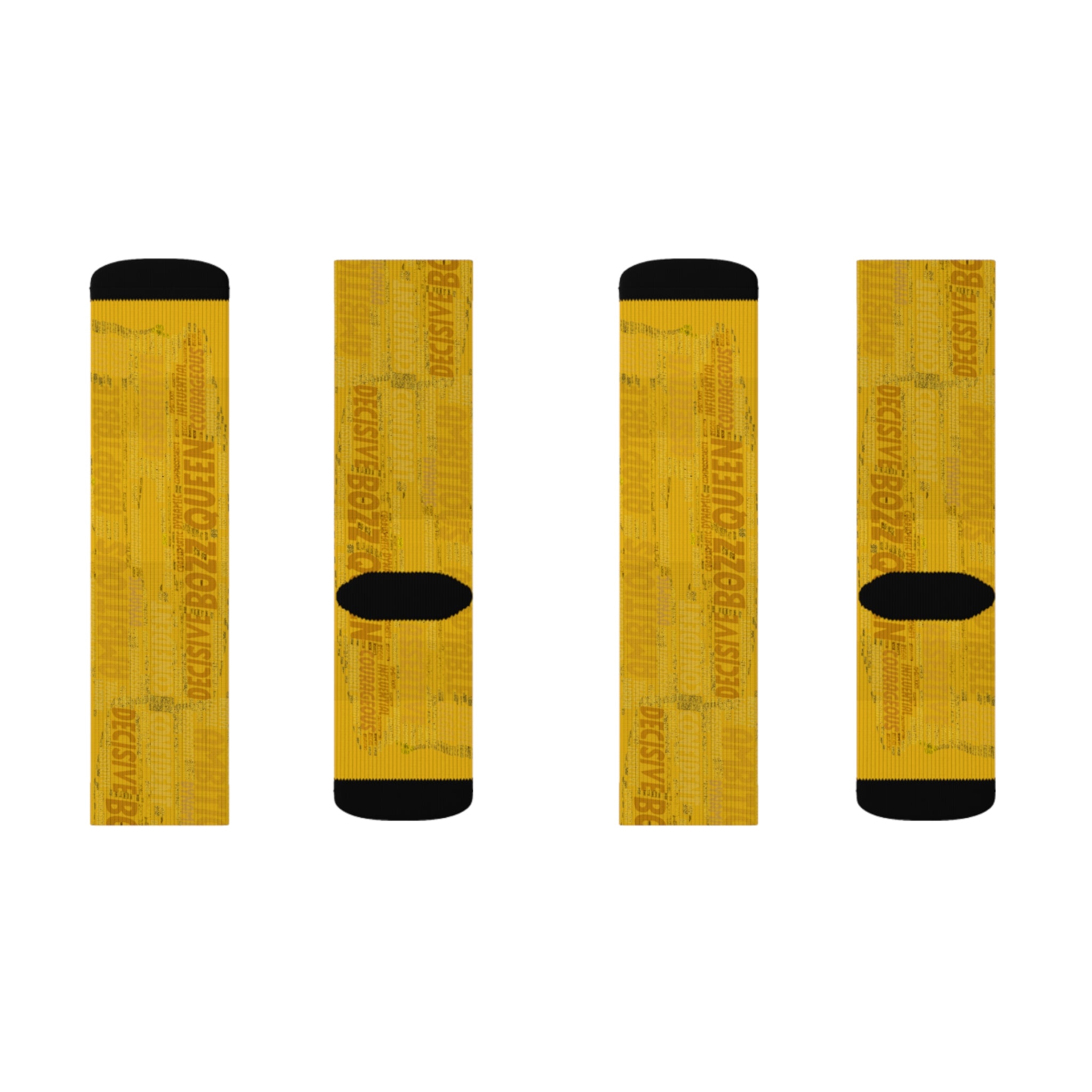 BOZZ QUEEN Yellow Bold Statement Socks - Empowering Motivational Wear