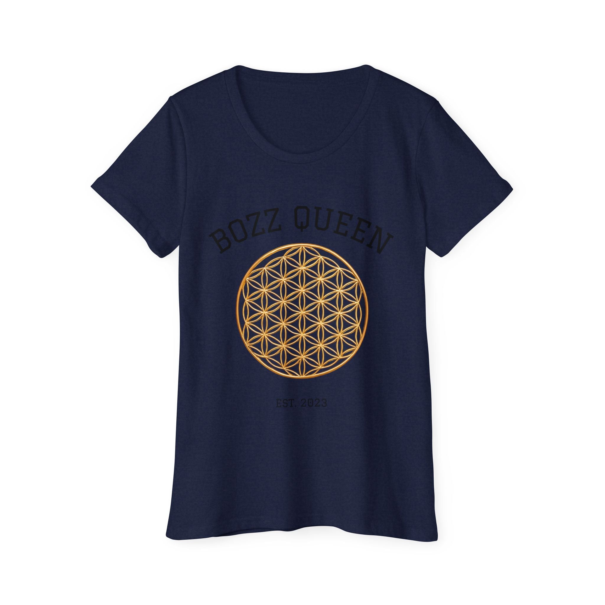 Bozz Queen Flower of Life Sacred Geometry T-Shirt - Women's Organic Cotton Tee