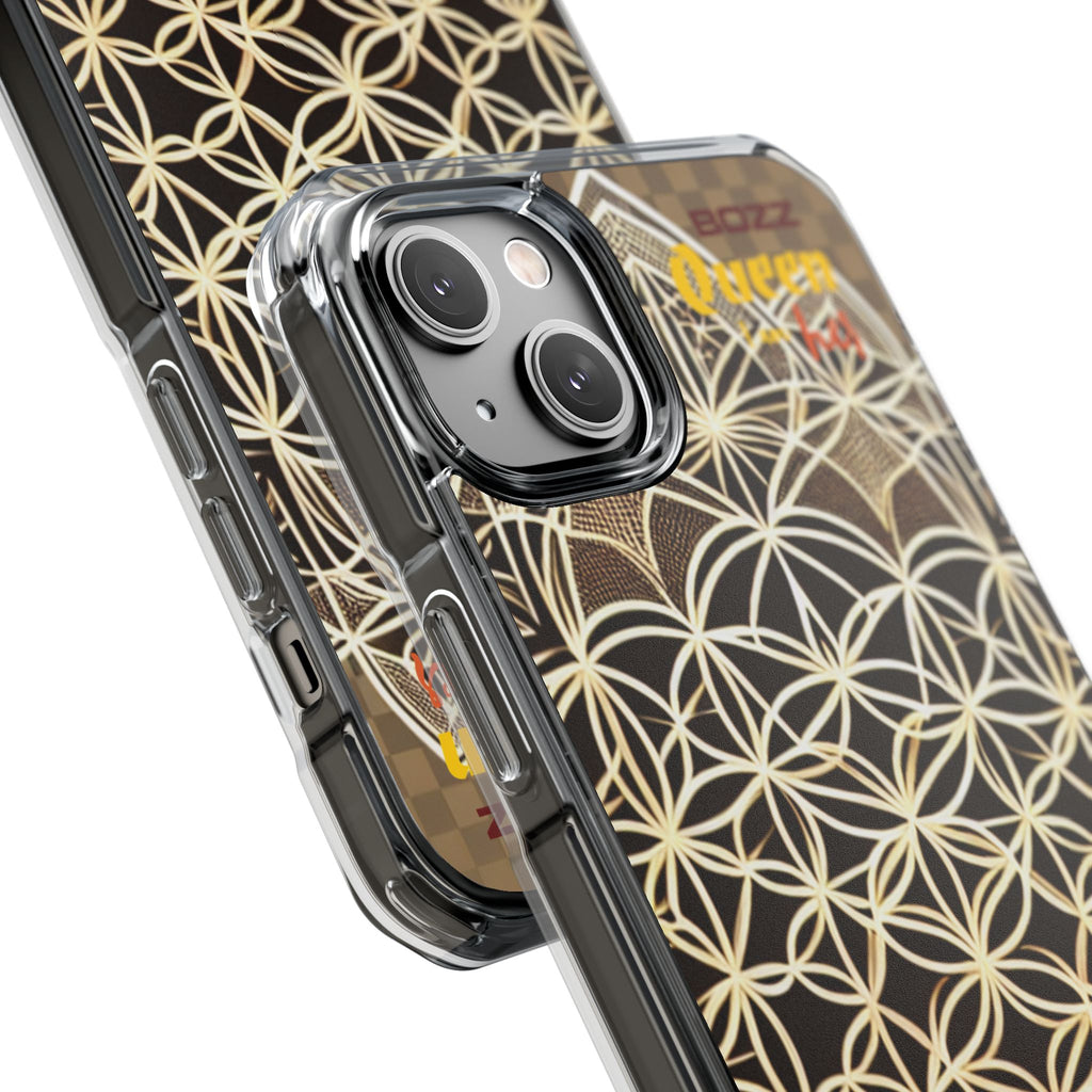 Stylish Magnetic Phone Case with Floral Design, Clear iPhone Case, Bohemian Phone Cover, Budding Flower Impact Case, Unique Tech Accessory