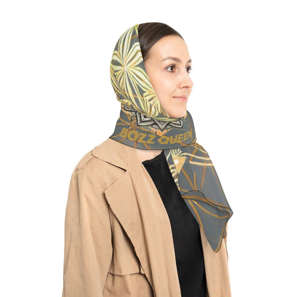 Flower of Life Dark Grey Scarf - Sacred Geometry Spiritual Accessory