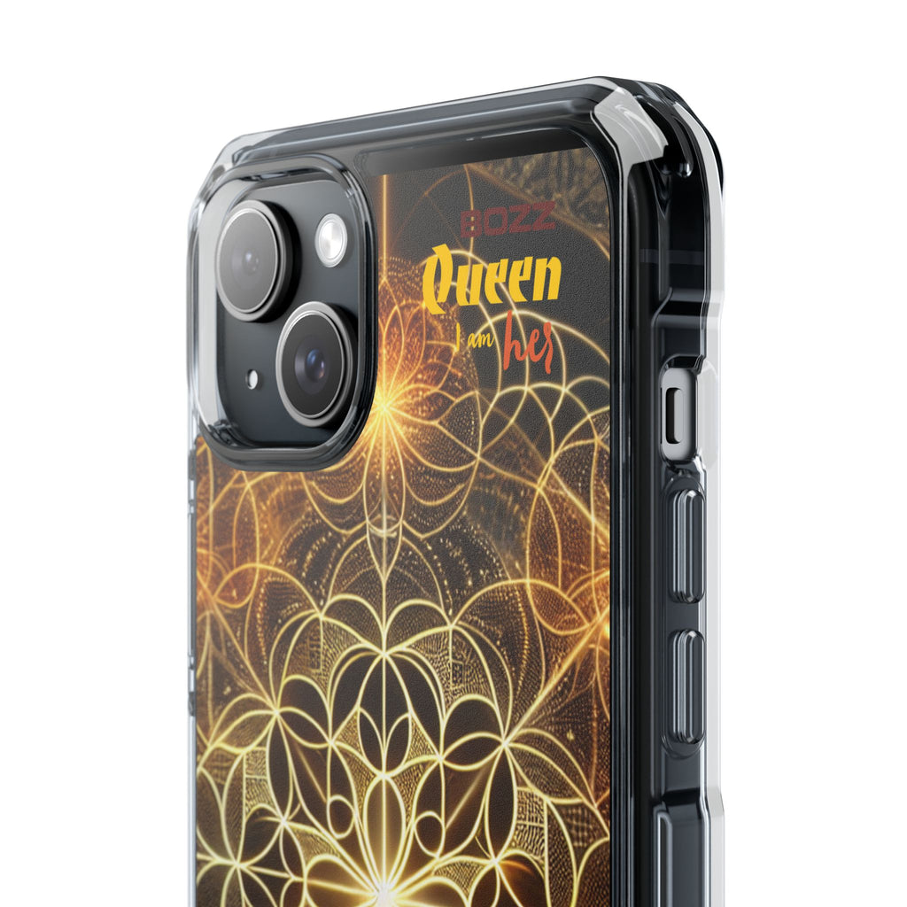 Magnetic Phone Case with Geometric Design, Crystal Clear Protection, Phone Accessory, Gift for Her, Stylish Tech