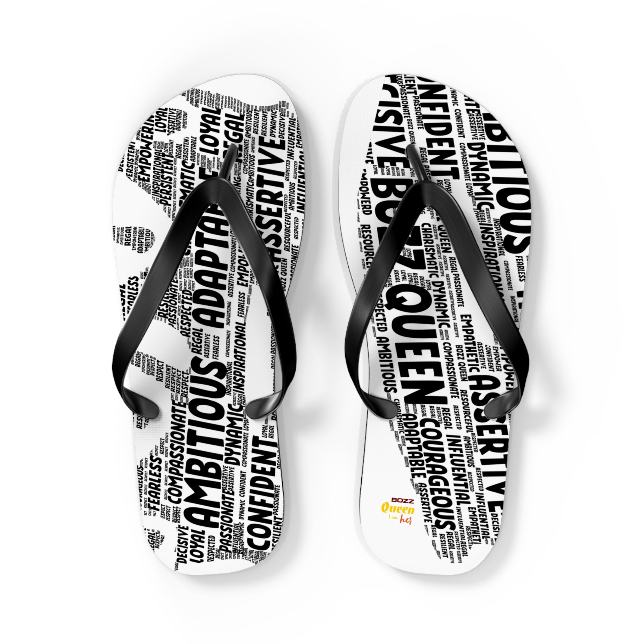 Empowering Word Flip Flops - Motivational Summer Footwear for Self-Care