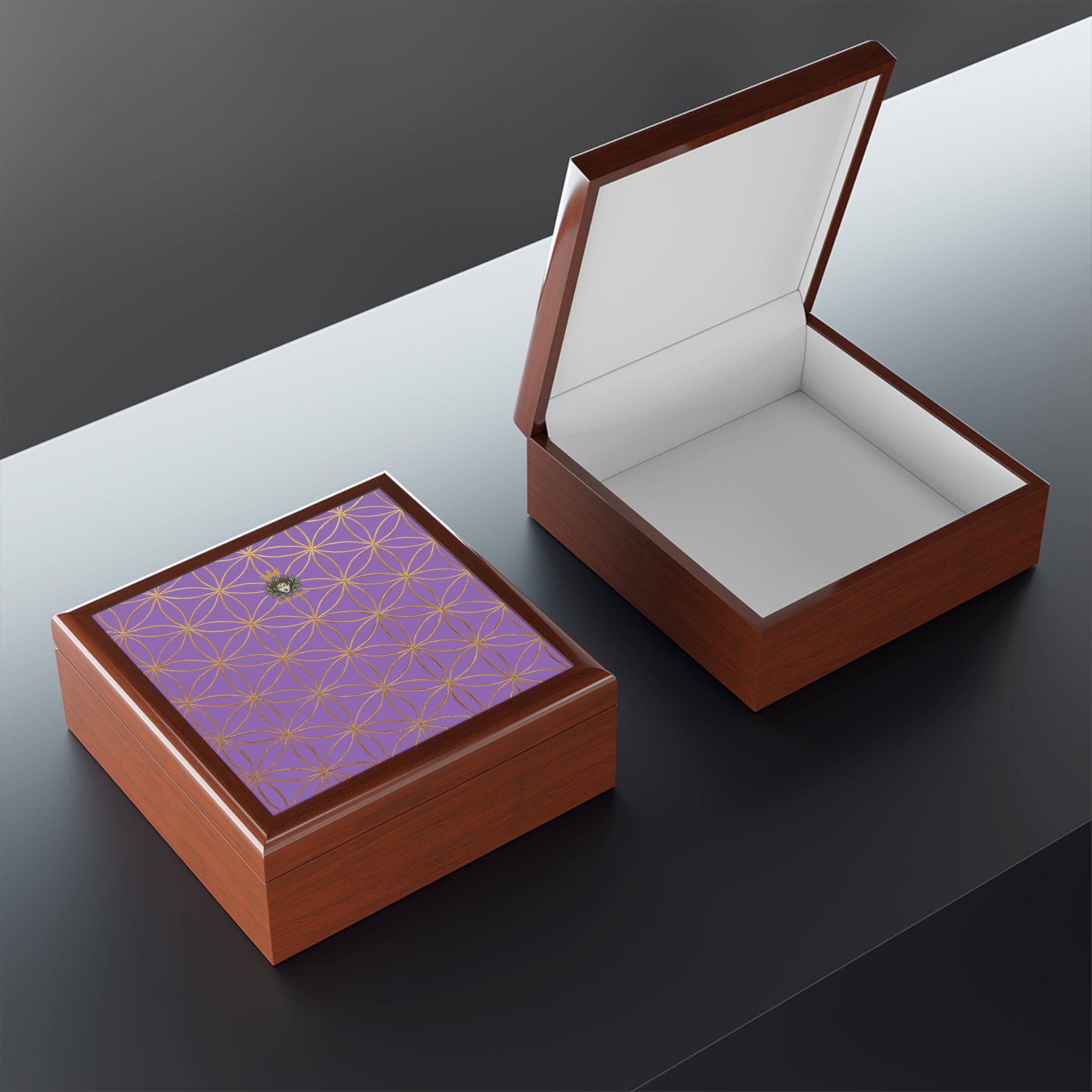 Flower of Life Jewelry Box - Light Purple Elegant Keepsake Organizer