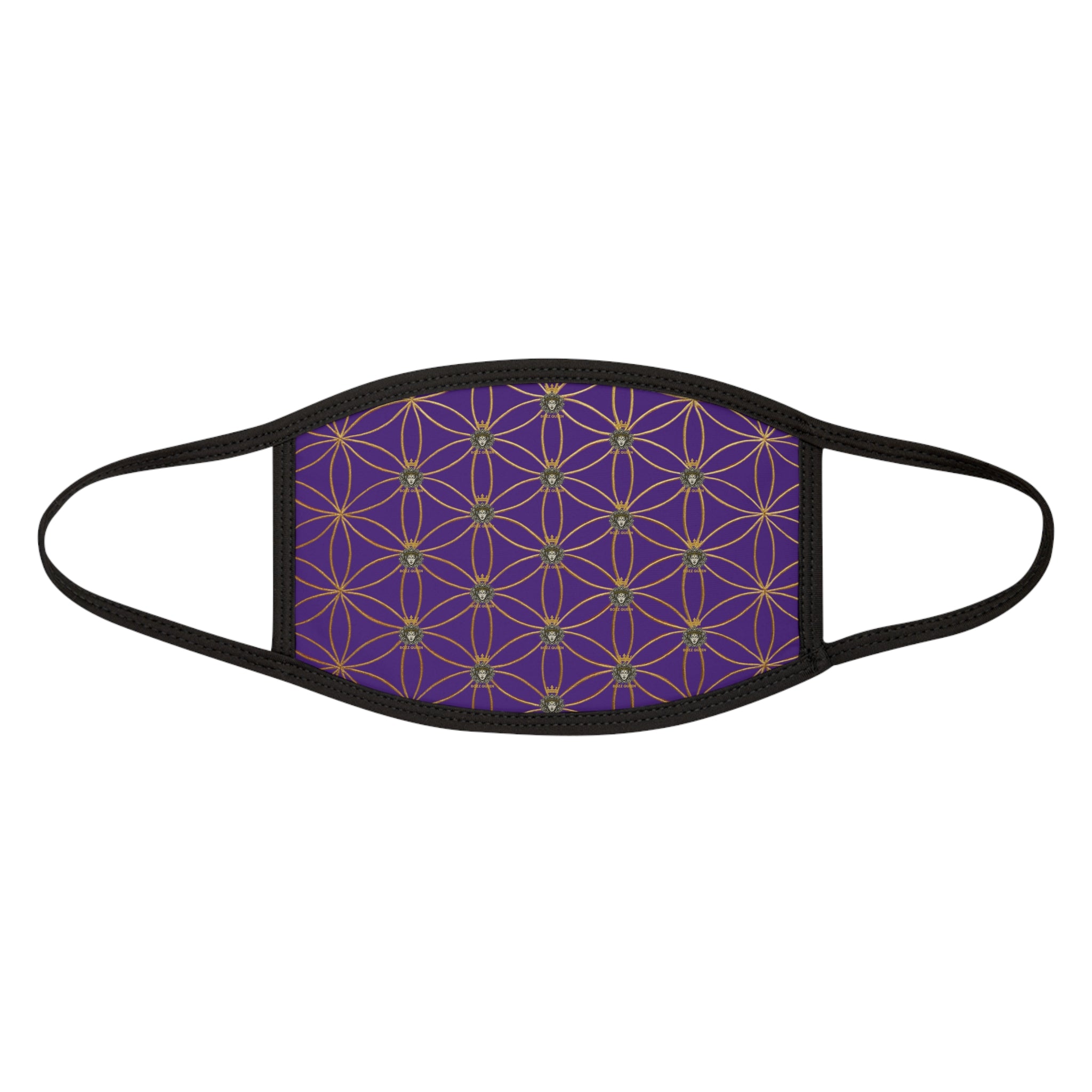 Bozz Queen Flower of Life Face Mask - Purple & Gold Stylish Breathable Cloth Mask