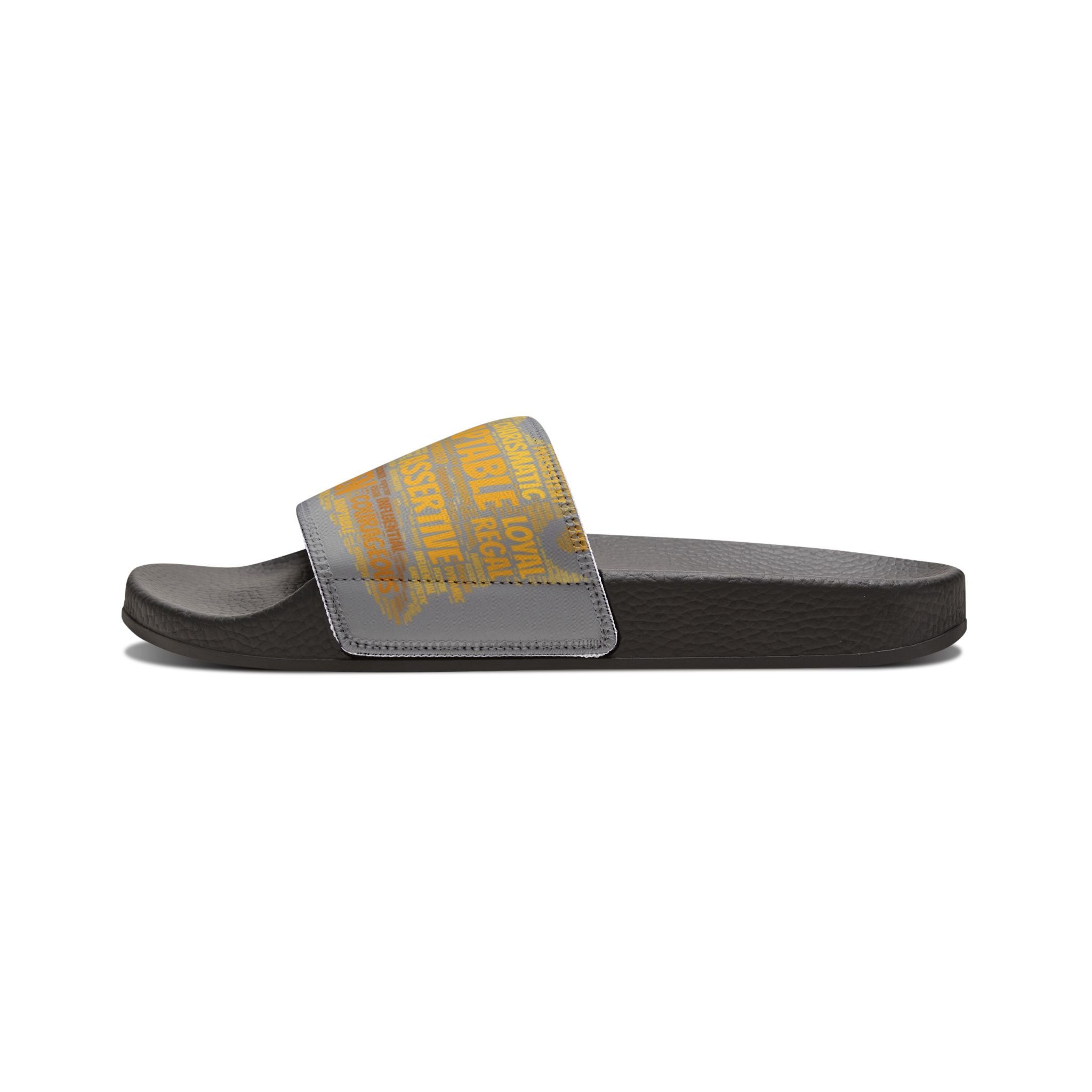 Bozz Queen Grey & Gold Women's Sandals - Removable Strap Beach Slides