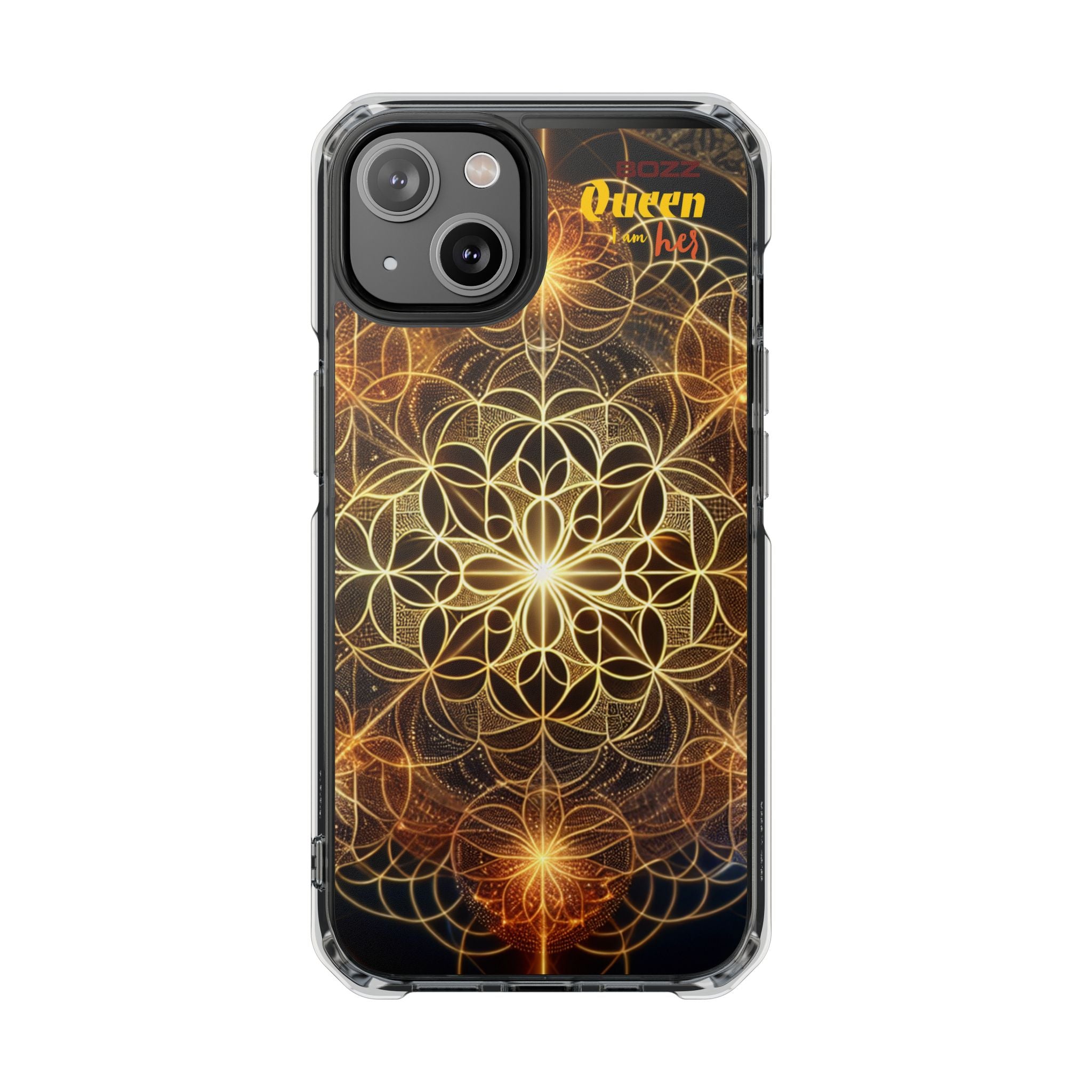 Magnetic Phone Case with Geometric Design, Crystal Clear Protection, Phone Accessory, Gift for Her, Stylish Tech