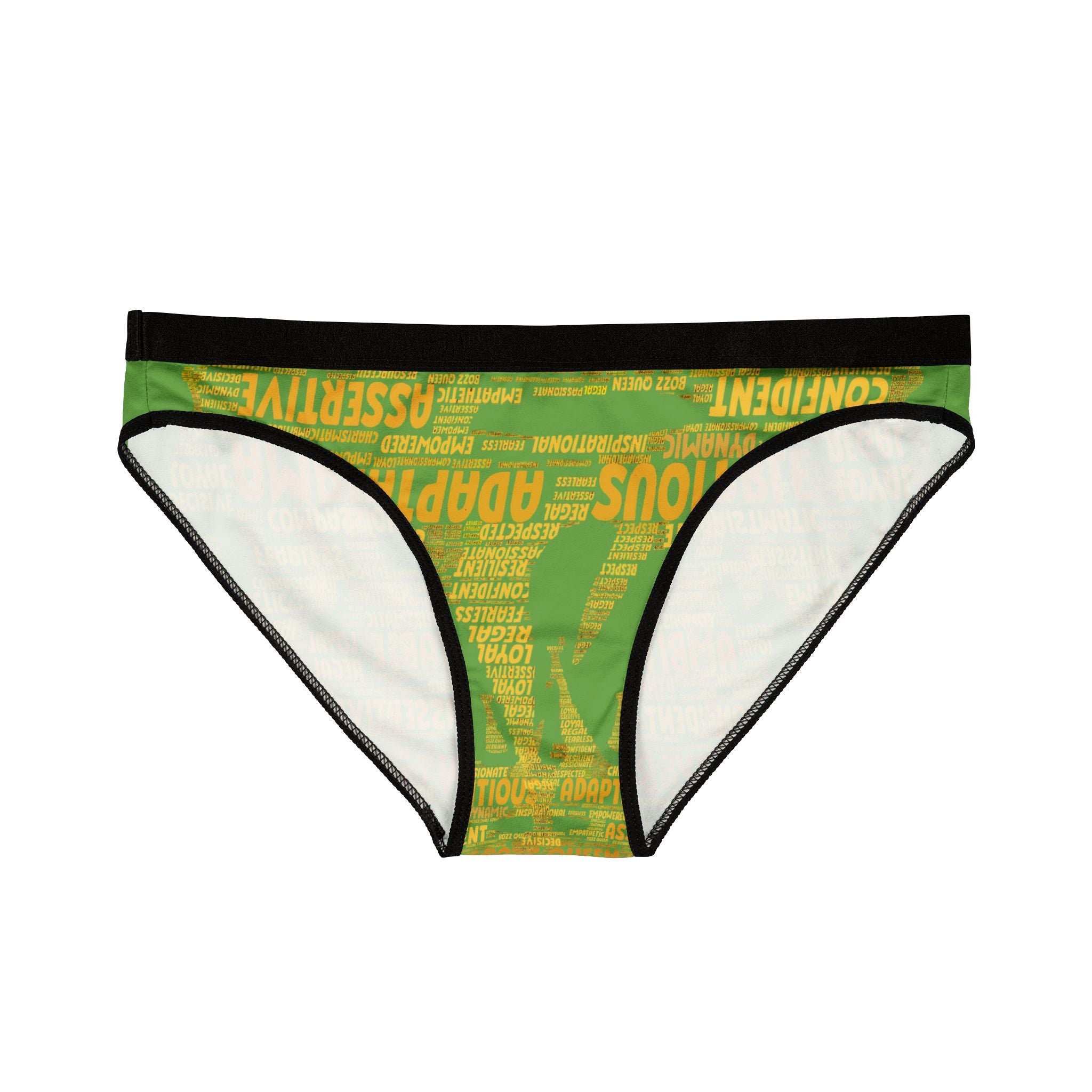 Women's Green Yellow Motivational Underwear - Bold Statement Lingerie