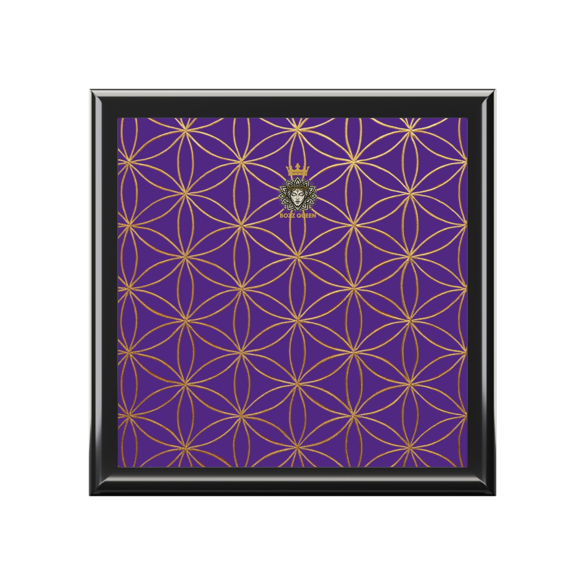 Flower of Life Jewelry Box - Purple Elegant Keepsake Organizer