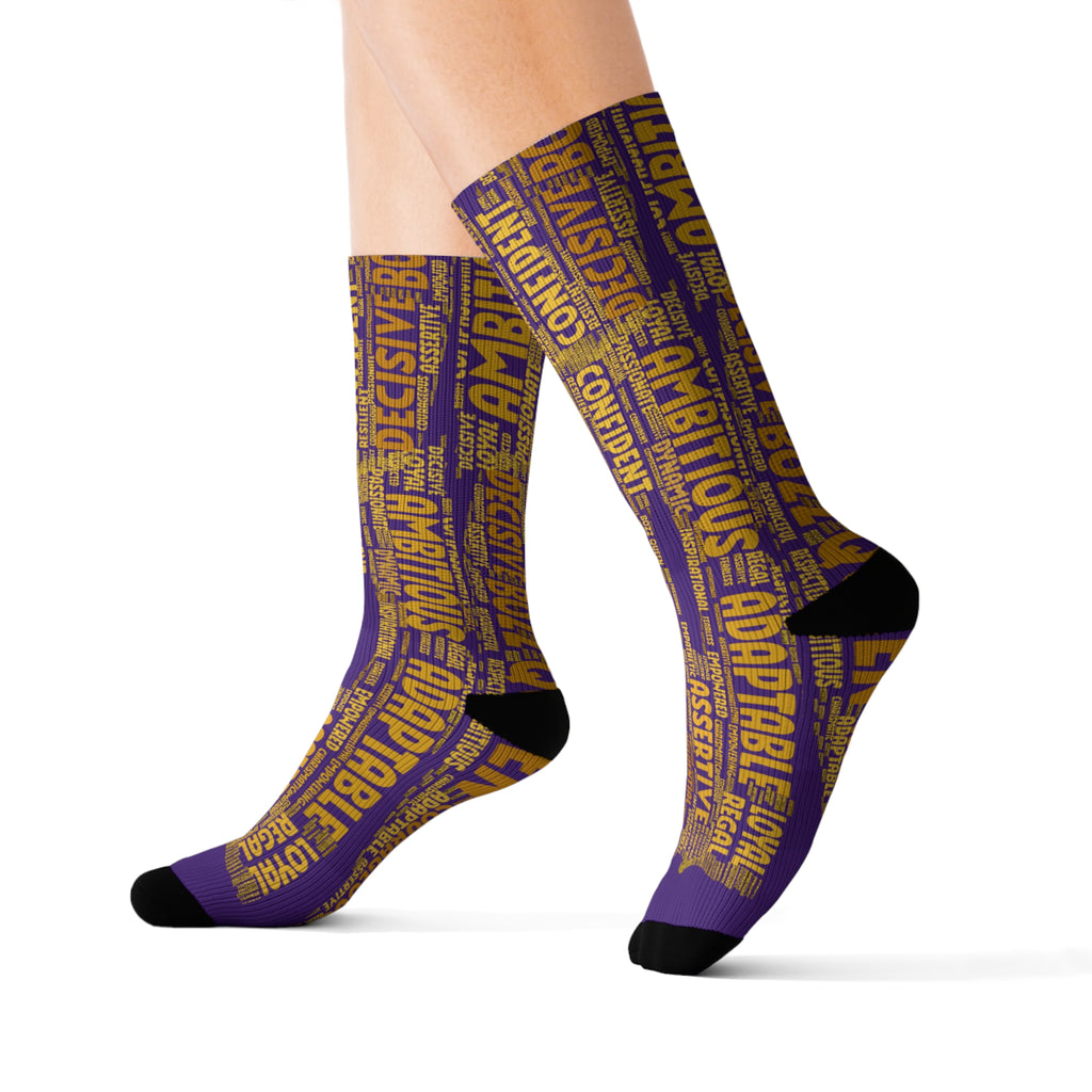 BOZZ QUEEN Purple Bold Statement Socks - Empowering Motivational Wear