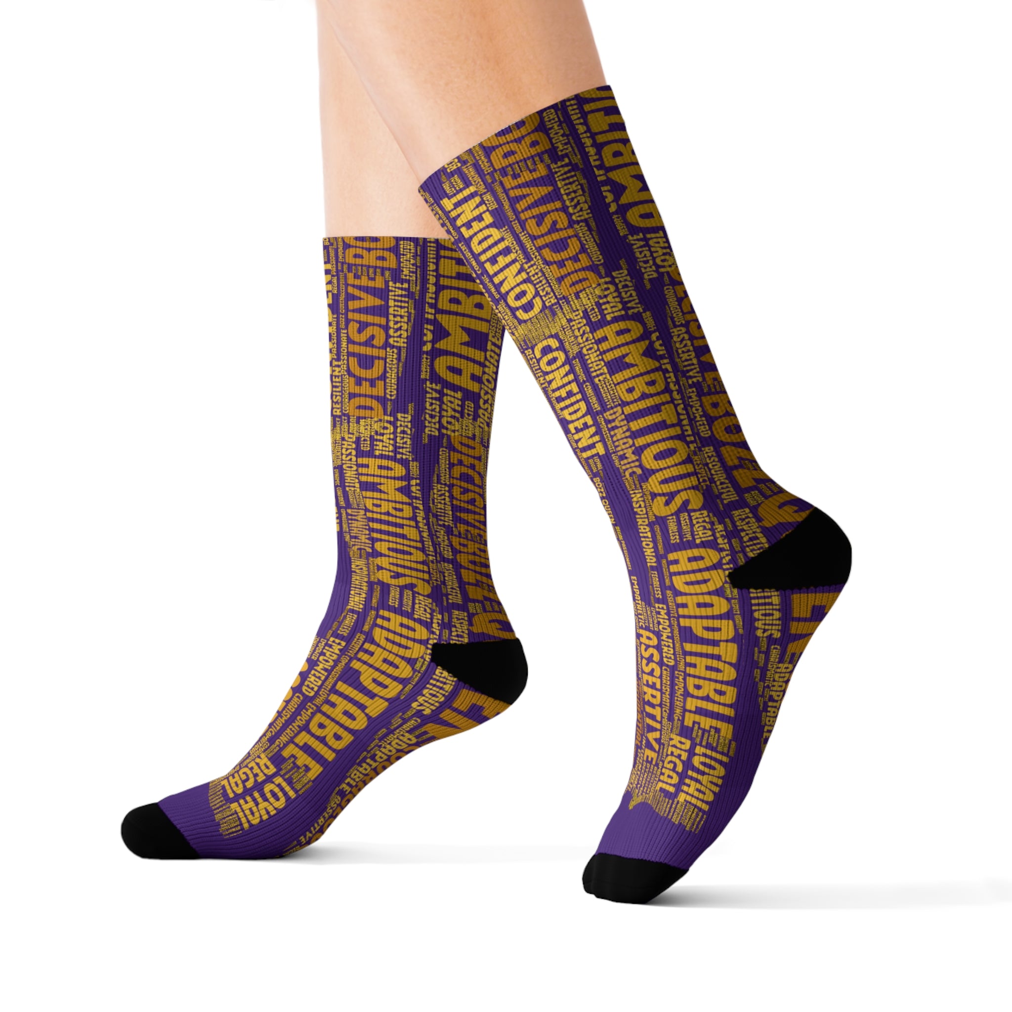BOZZ QUEEN Purple Bold Statement Socks - Empowering Motivational Wear