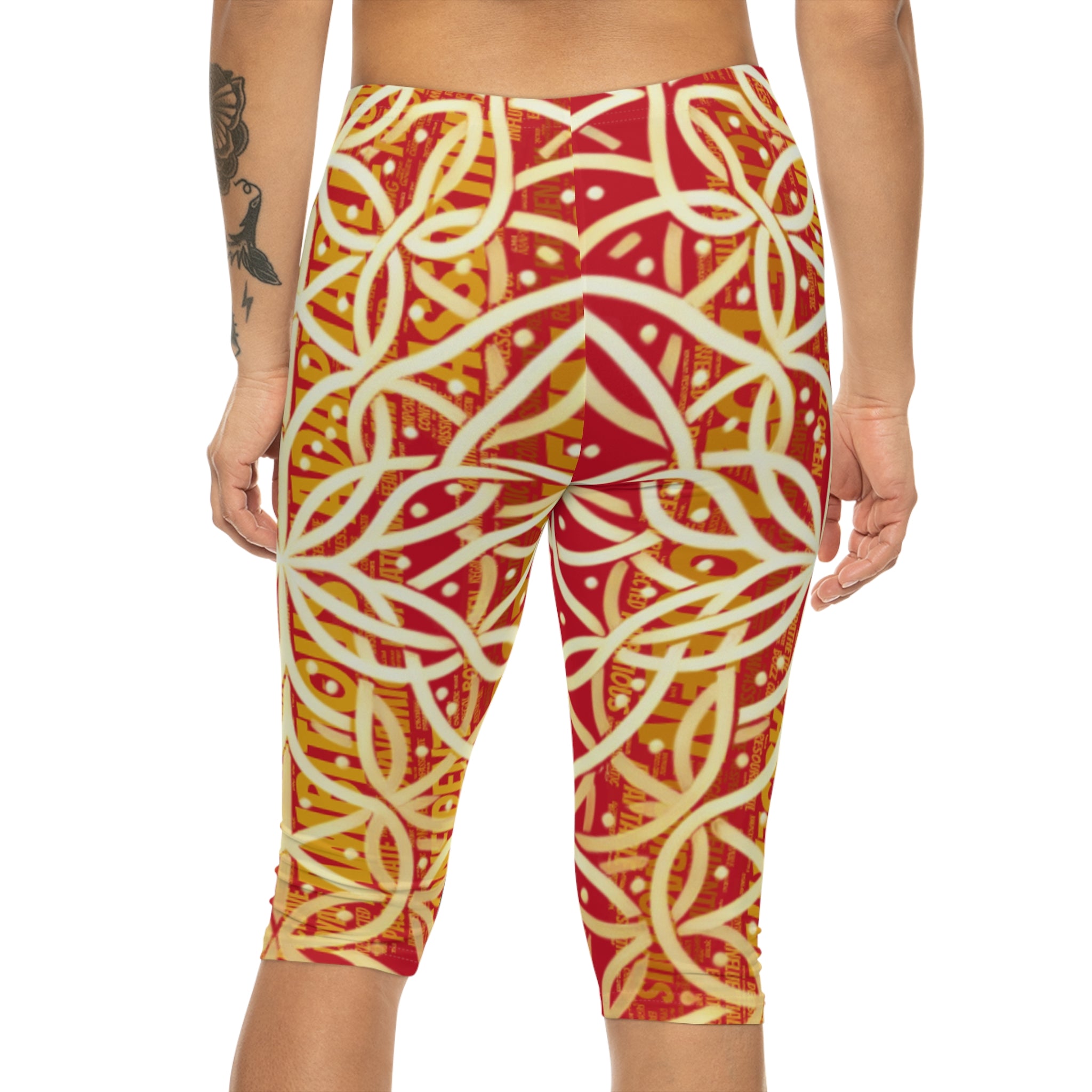 Dark Red Chic Women's Capri Leggings - Premium Yoga Pants for Active Lifestyle