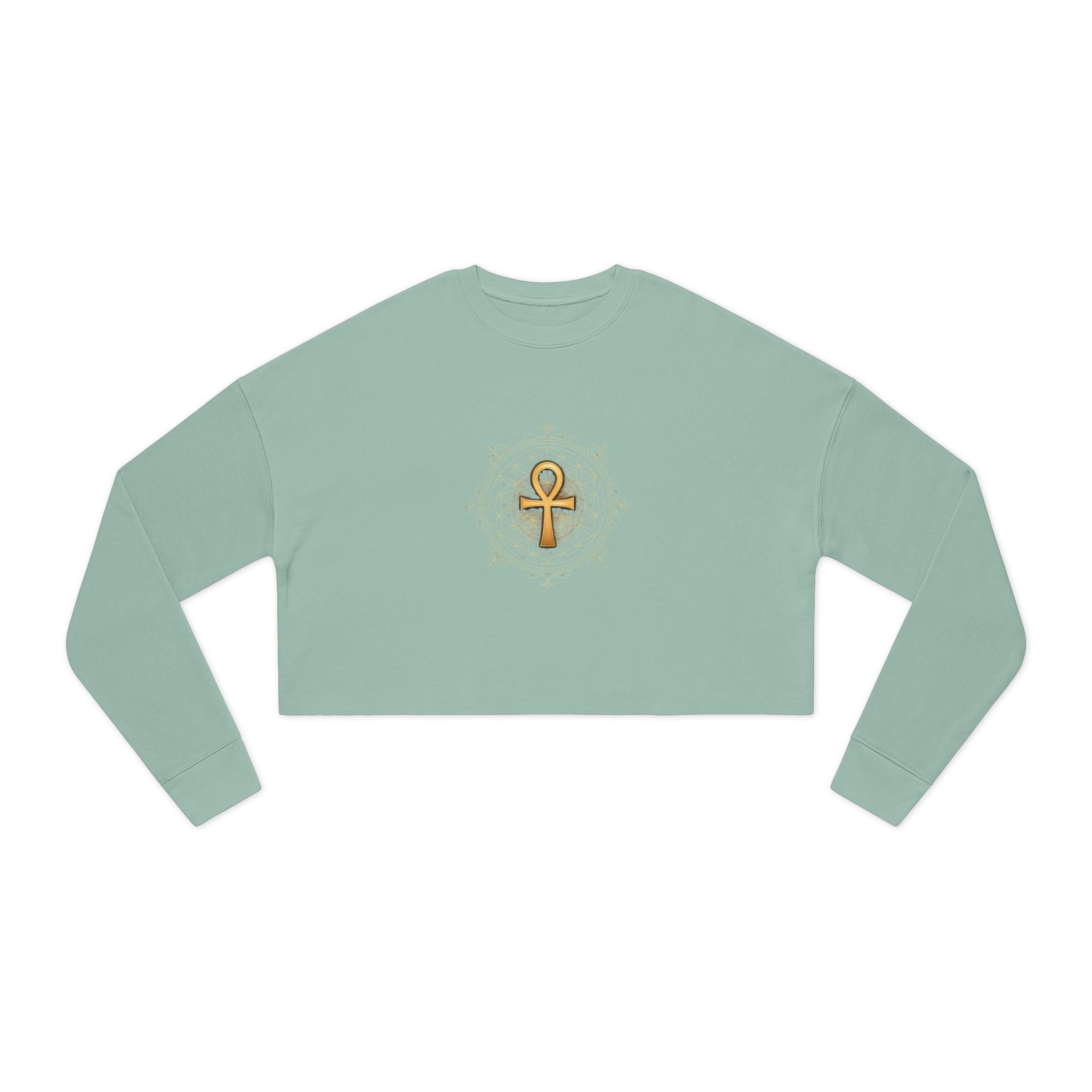 Ankh Cropped Sweatshirt - Sacred Geometry Athleisure