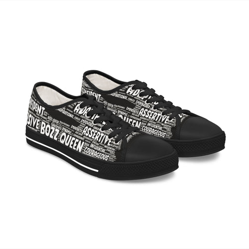 Assertive Women's Sneakers - Black & White Empowering Footwear for Confident Women