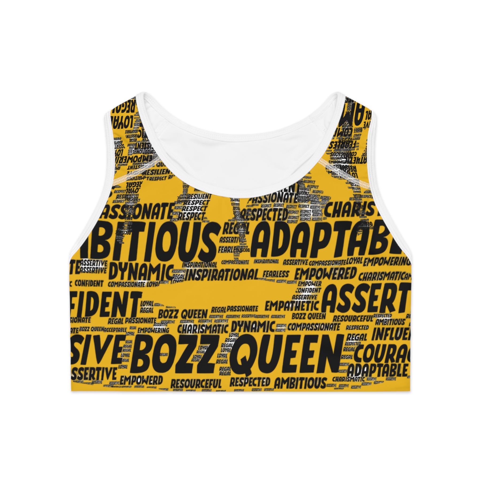 Empowering Sports Bra - Bozz Queen Origin Collection | Yellow & Black