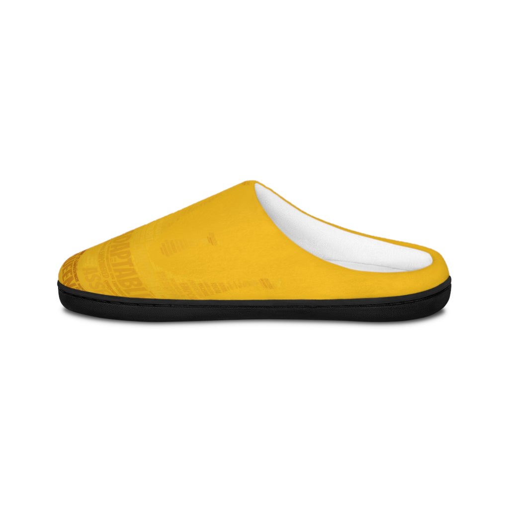 Bozz Queen Yellow & Gold Women's Indoor Slippers - Soft Flannel House Shoes