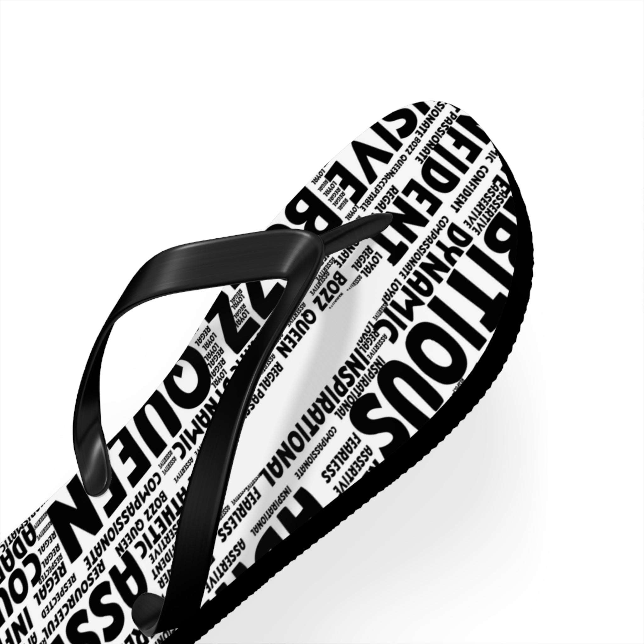 Empowering Word Flip Flops - Motivational Summer Footwear for Self-Care