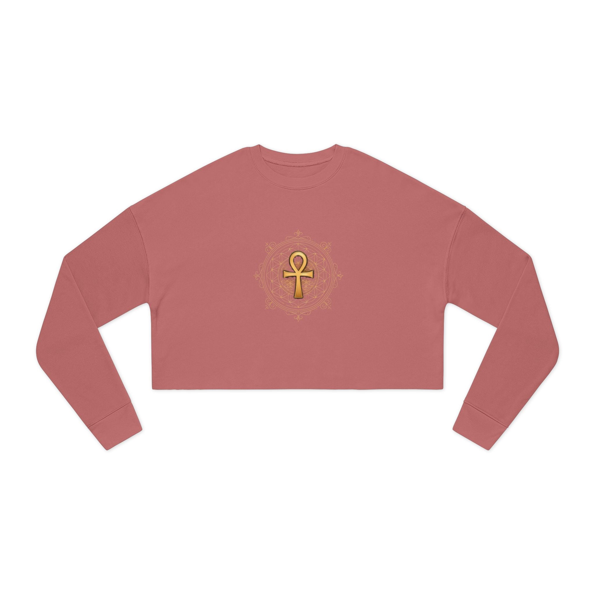 Ankh Cropped Sweatshirt - Sacred Geometry Athleisure