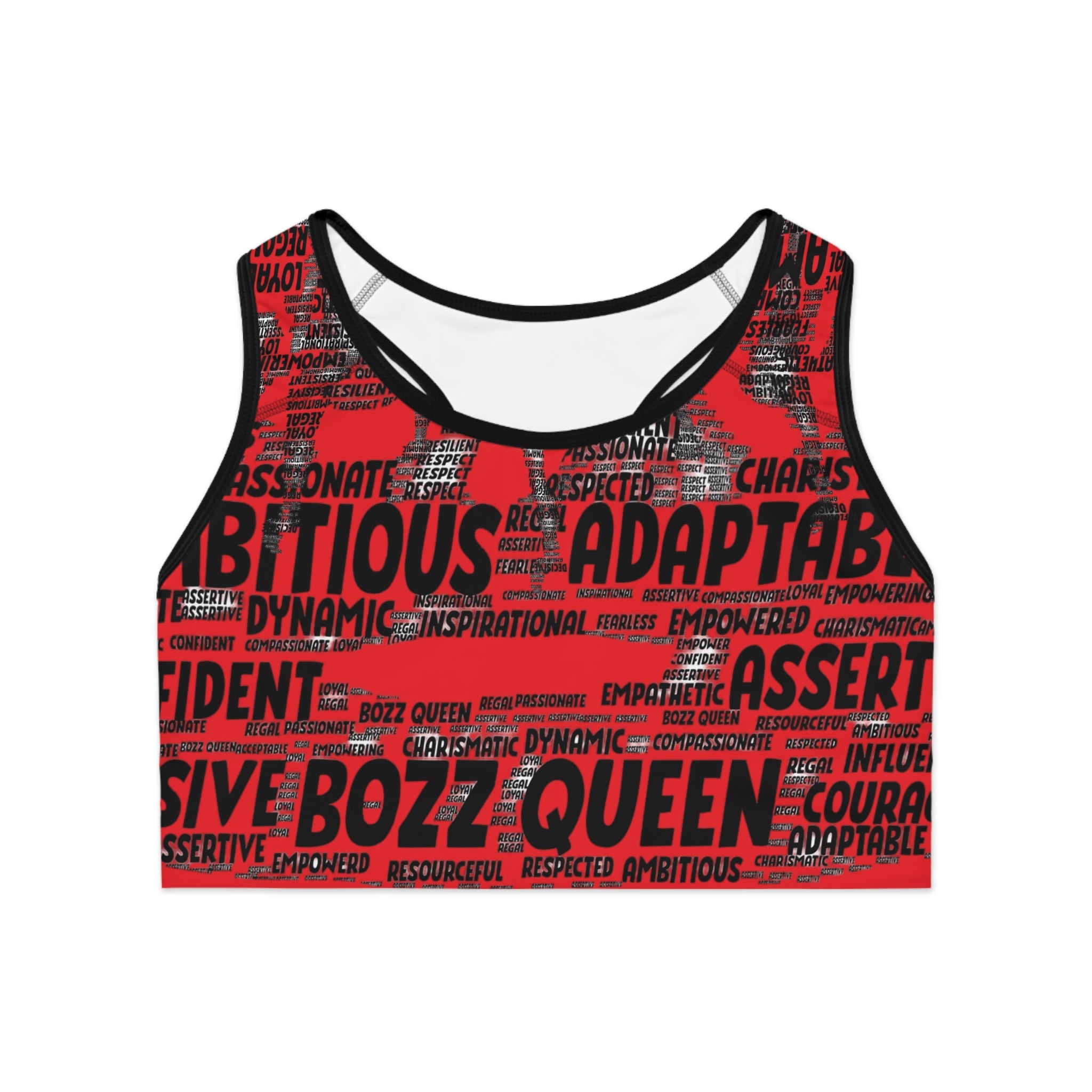 Empowering Sports Bra - Bozz Queen Origin Collection | Red & Black
