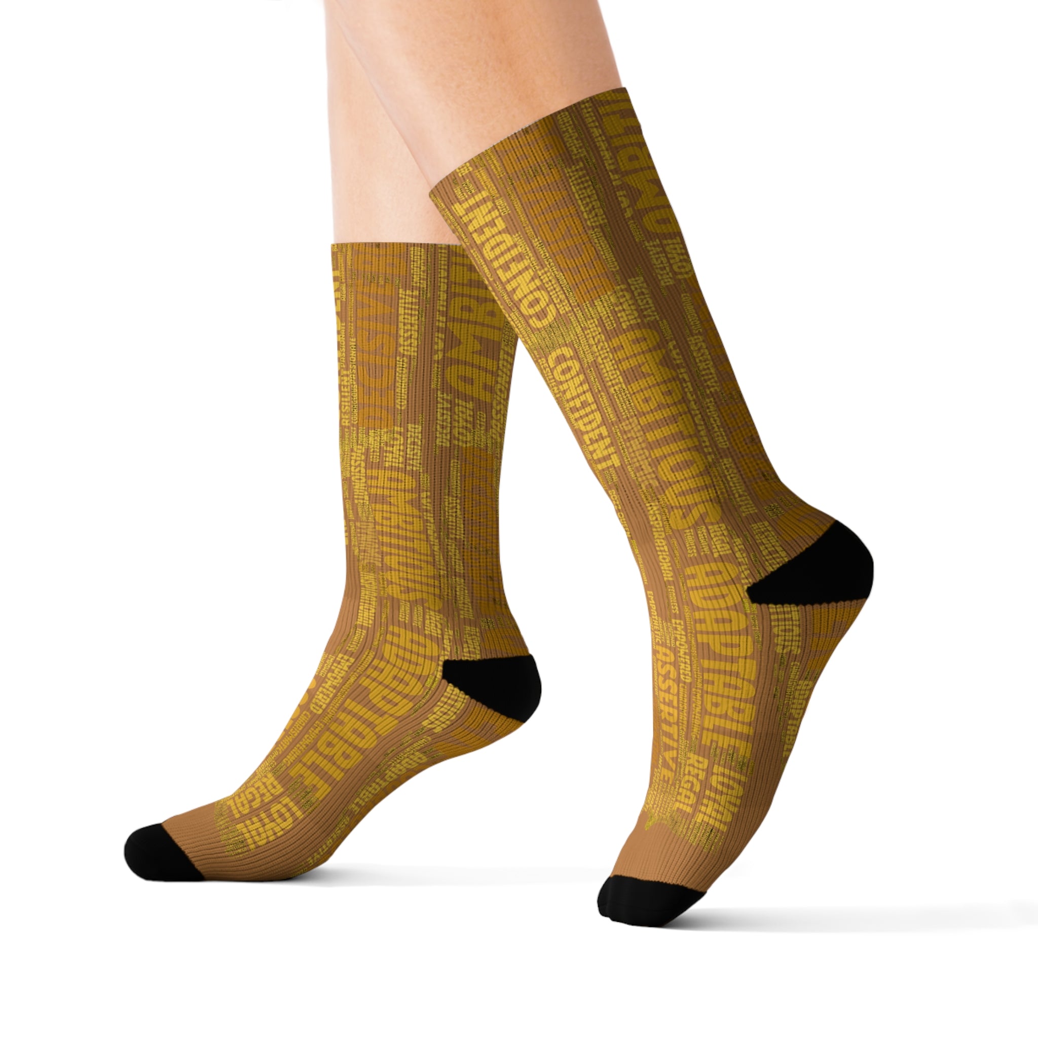 BOZZ QUEEN Light Brown Bold Statement Socks - Empowering Motivational Wear
