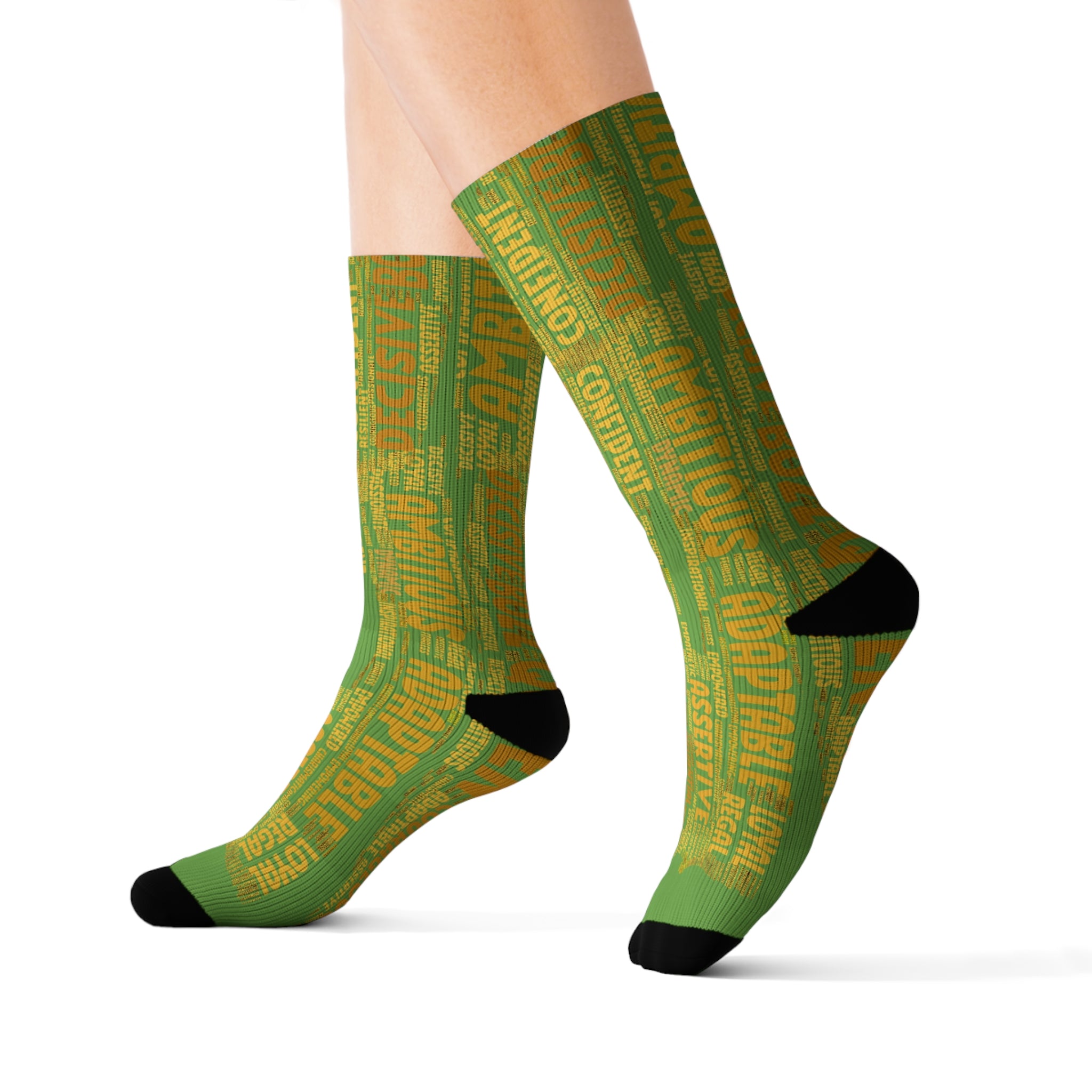 BOZZ QUEEN Green Bold Statement Socks - Empowering Motivational Wear
