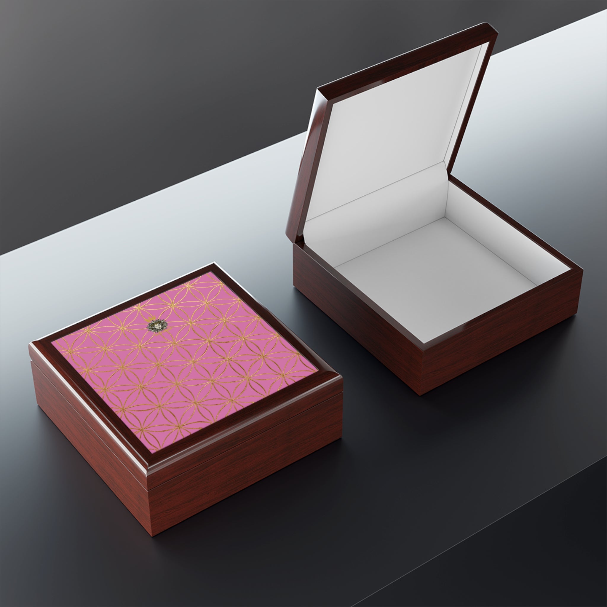 Flower of Life Jewelry Box - Light Pink Elegant Keepsake Organizer