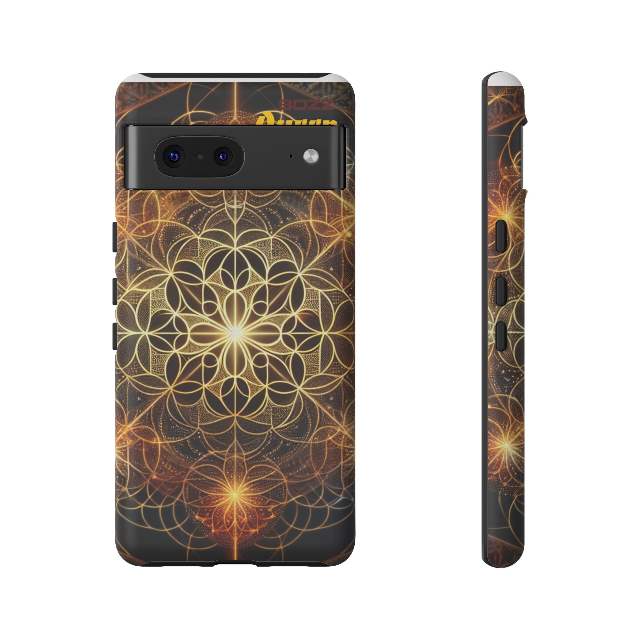 Golden Flower Mandala Phone Case, Tough Cases, Bohemian Phone Cover, Unique Gift for Him/Her, Spiritual and Artistic Design