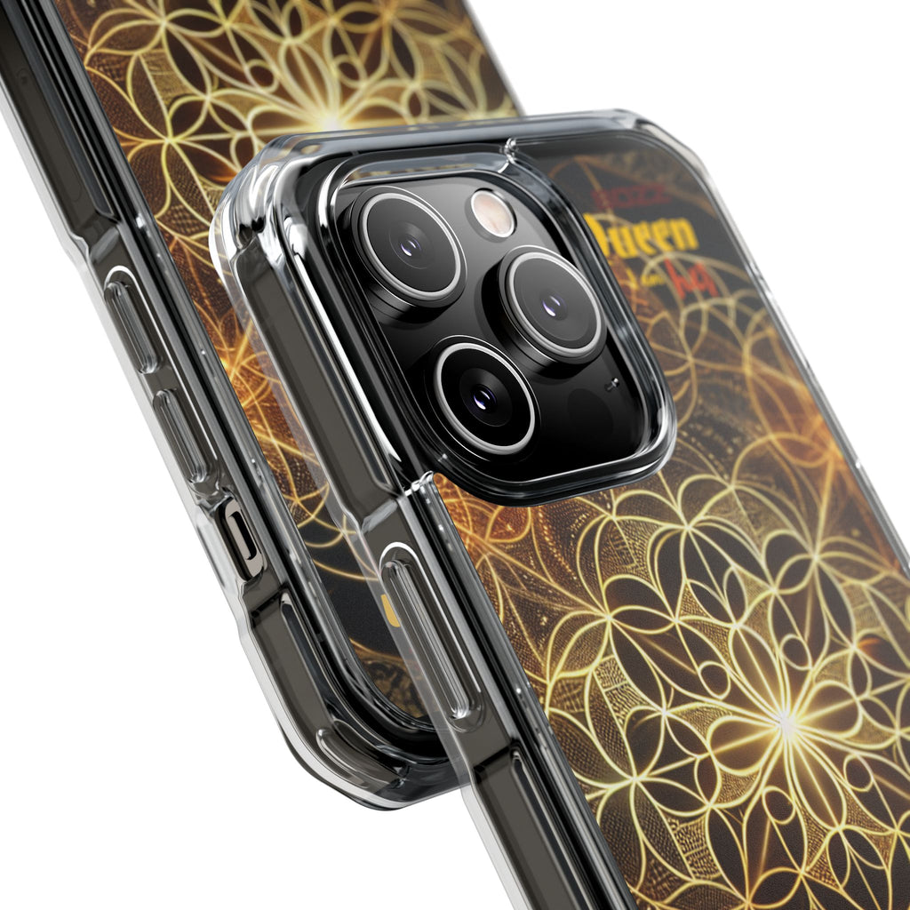 Magnetic Phone Case with Geometric Design, Crystal Clear Protection, Phone Accessory, Gift for Her, Stylish Tech