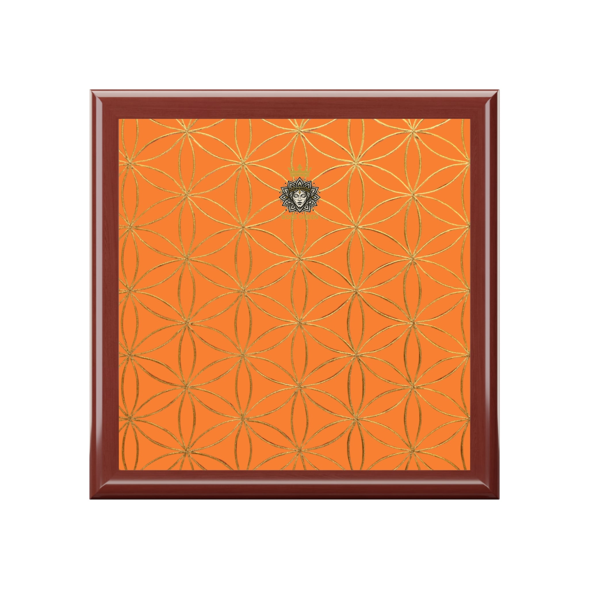 Flower of Life Jewelry Box - Light Orange Elegant Keepsake Organizer